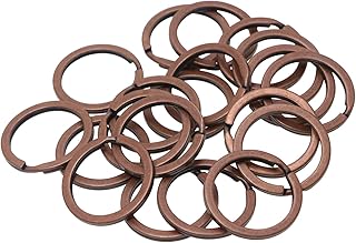 Tupalizy Round Flat Key Chain Ring Metal Split Dog Tag Keychain Ring for Home Car Keys Attachment,Arts Crafts and Belt Lanyards, 20PCS (Copper)