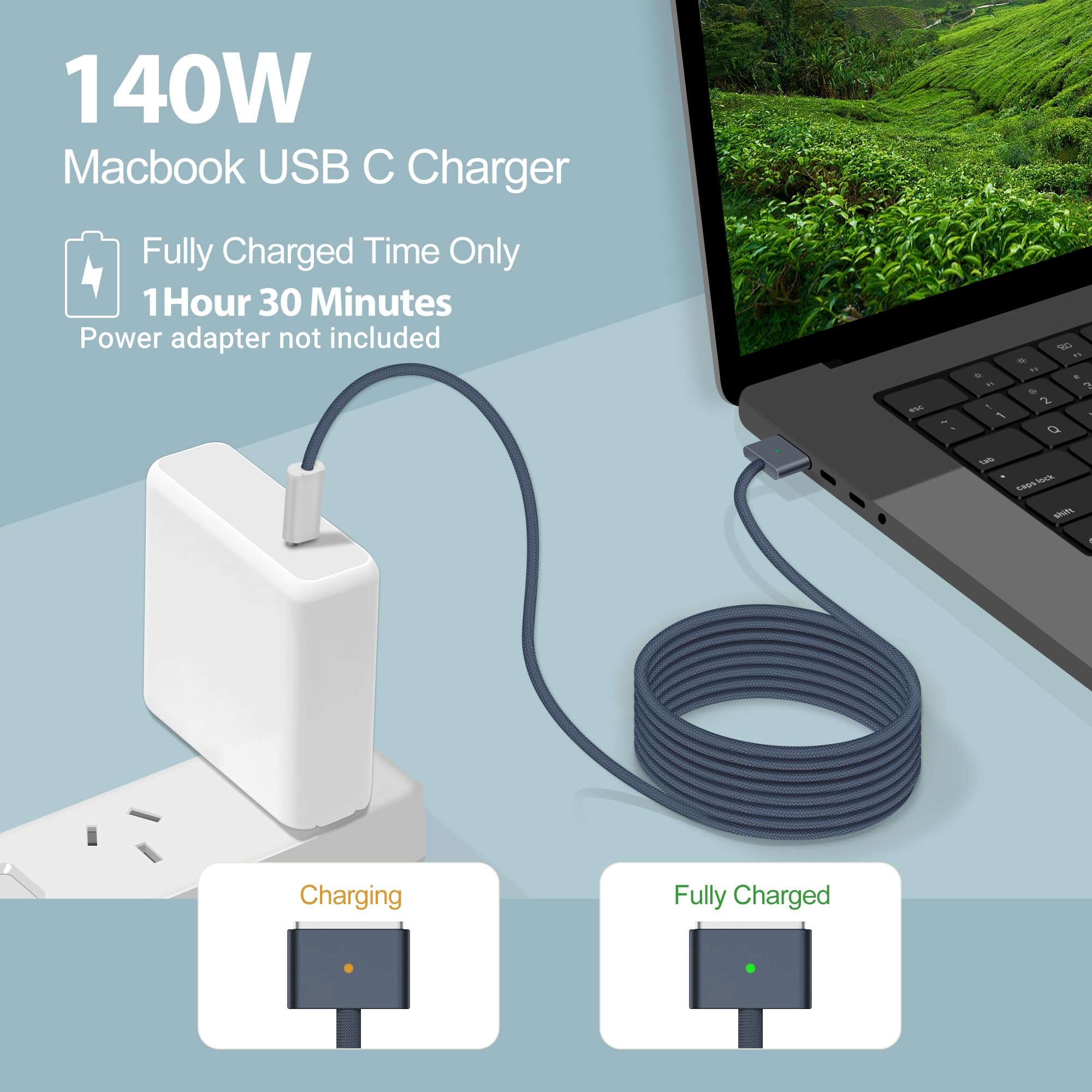Amazon.com: Vanfast USB-C to Magnetic 3 Cable for M4,M3,M2 MacBook