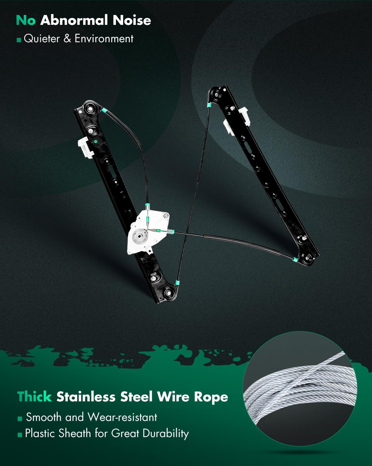 SCITOO Front Left Driver Side Power Window Regulator Without Motor Fit for 2004-2010 for BMW X3,749-498