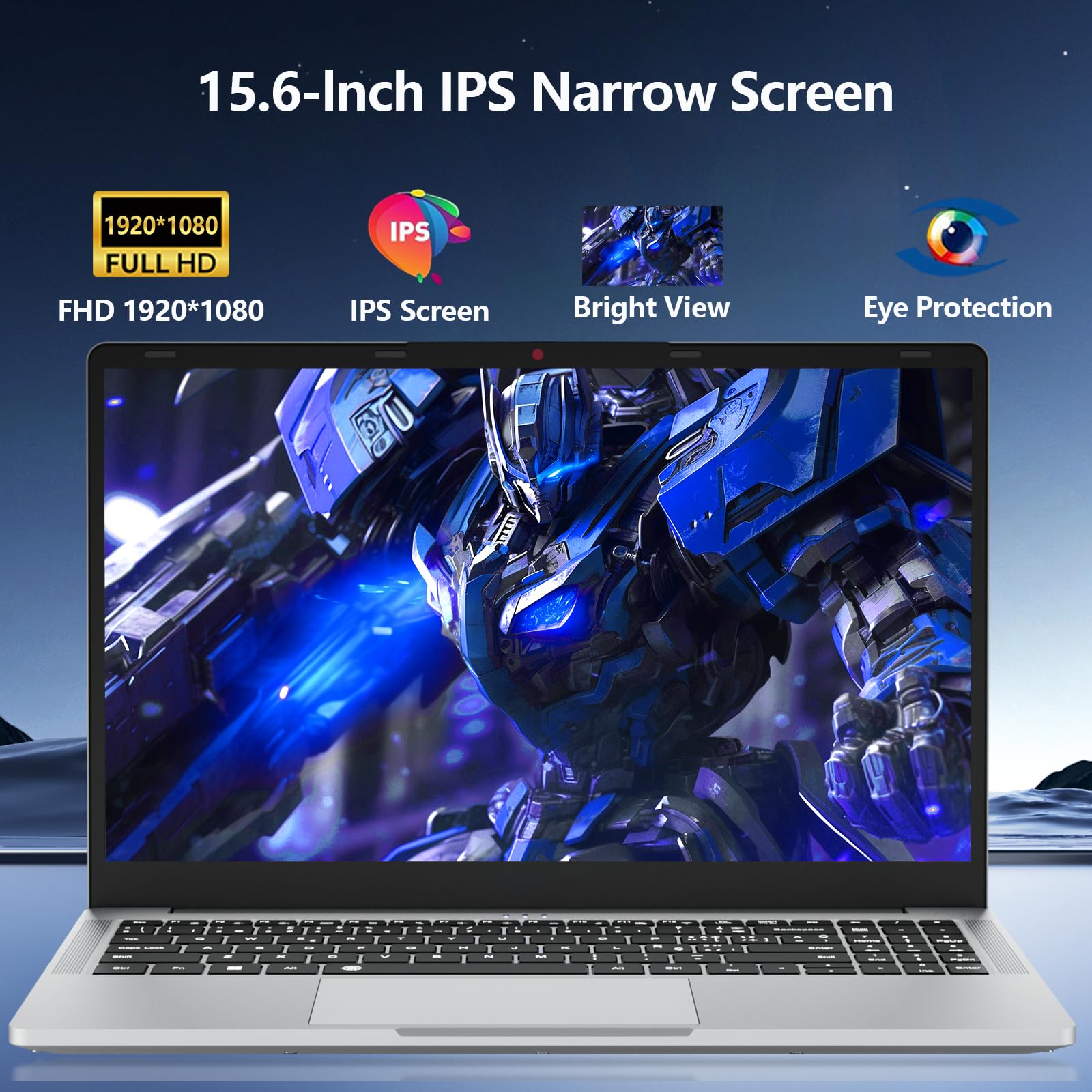 15,6 Pollici Portatile PC Ryzen 5 7430U, Notebook 16GB RAM 1TB SSD Win11, Laptop con scheda grafica Radeon, FHD IPS, Type-C, USB 3.0, HDMI, tastiera retroilluminata digitale Computer portatile