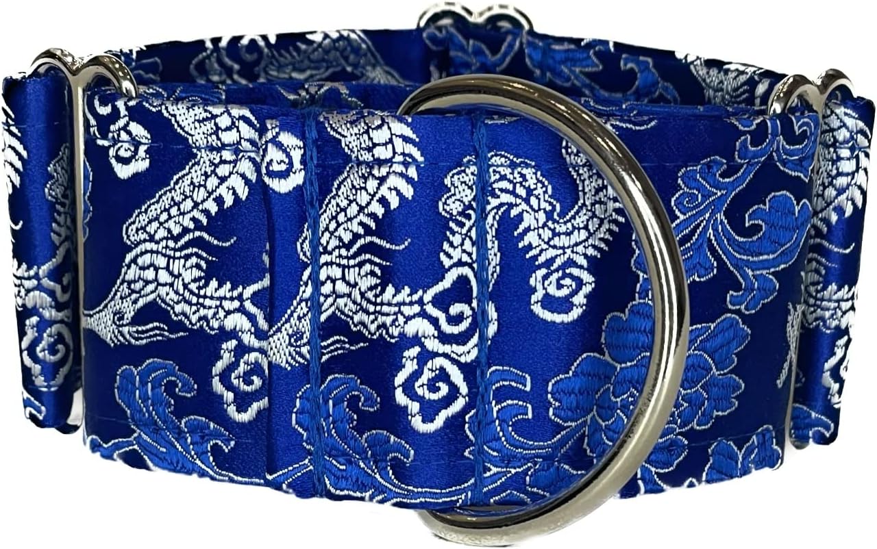 Extra Soft Martingale Dog Collar and Leash Set for Greyhound Saluki Whippet and Other Breeds with Similar Neck 2" Wide (Collar and Leash Set M 11"-14")