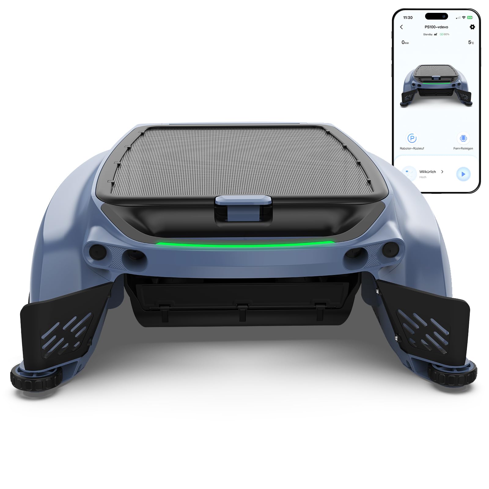 BOTLUXE PS100 Solar Pool Skimmer Roboter, Kabelloser Poolroboter mit App-Steuerung, 24/7 Oberflächenreinigung, 6L Filterkorb, Ultraschall-Hinderniserkennung für alle Pools | Aktives Solar-Tracking