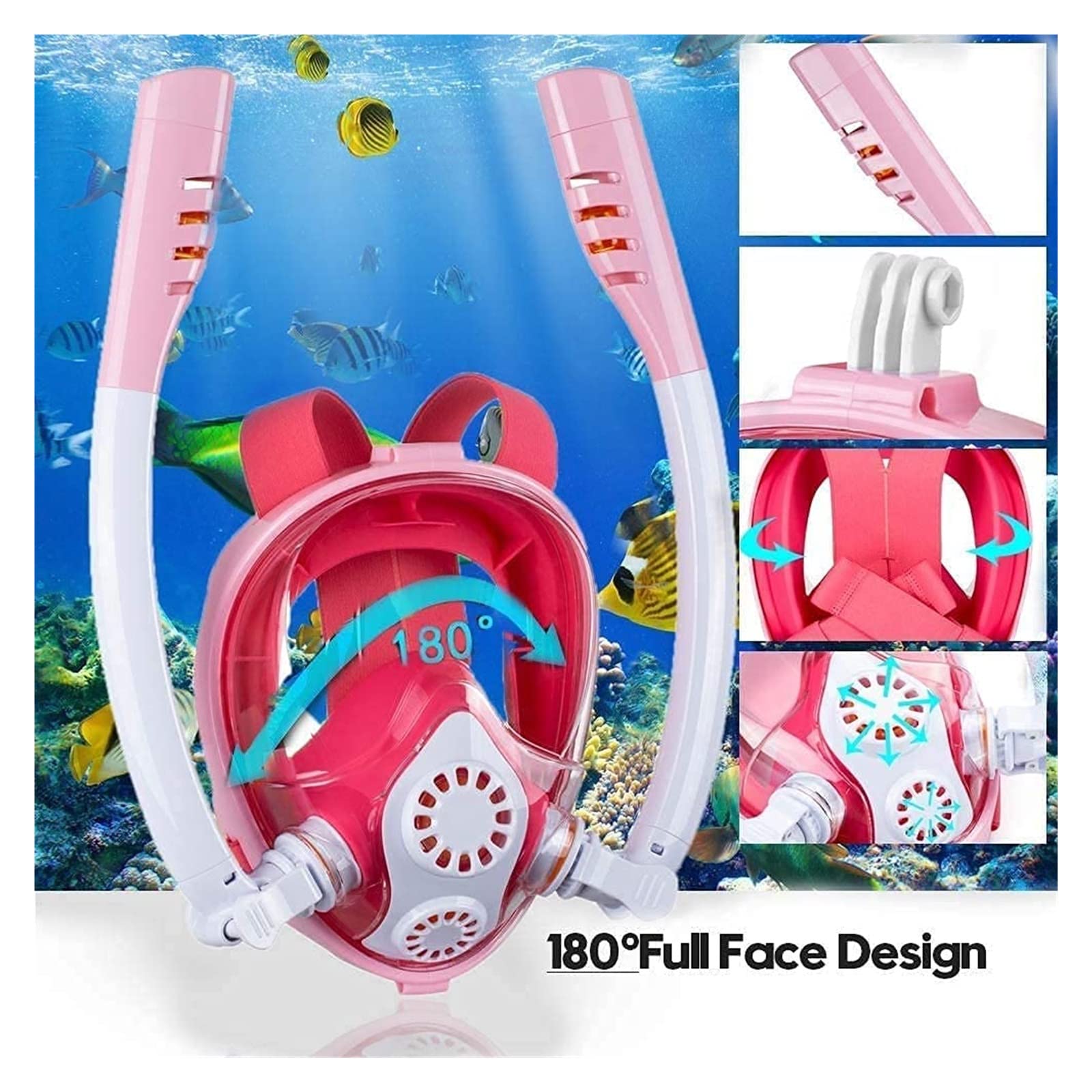 Máscara de Buceo, máscara Snorkel, subacuática, antivaho, Cara Completa, natación, , Equipo