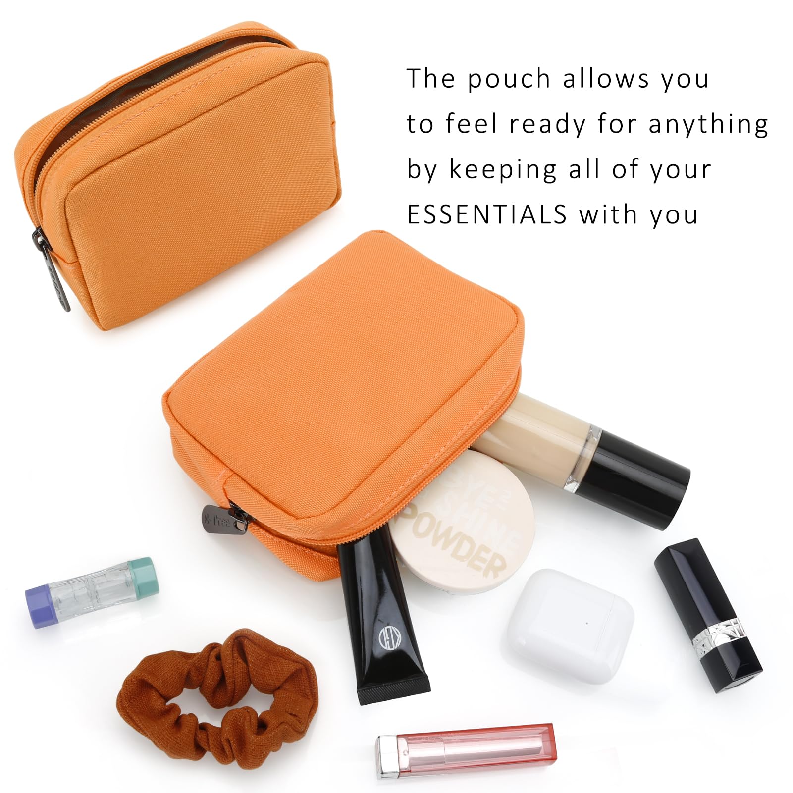 E-Tree Kleine Kosmetiktasche aus Segeltuch mit Reißverschluss, Make-up-Tragetasche, tragbare tägliche Aufbewahrung, Kulturbeutel, Reisetasche, Elektronik-Zubehör, kleine Tasche, Tech-Tasche