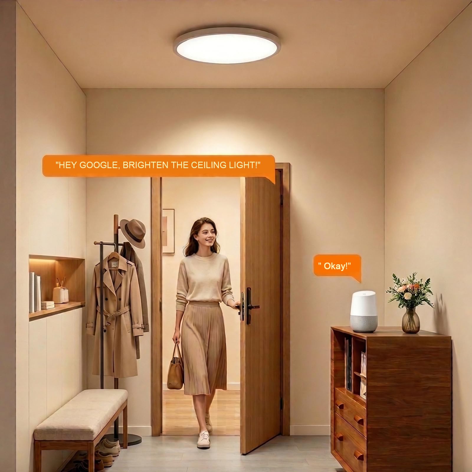 YEELIGHT Smart Deckenleuchte, 23W 1500LM LED Deckenlampe Dimmbar mit Fernbedienung, Ra95 Nachtlicht mit 2700K-6500K, Kompatibel mit Alexa & Google Assistant für Wohnzimmer Schlafzimmer Küche Flur 32cm