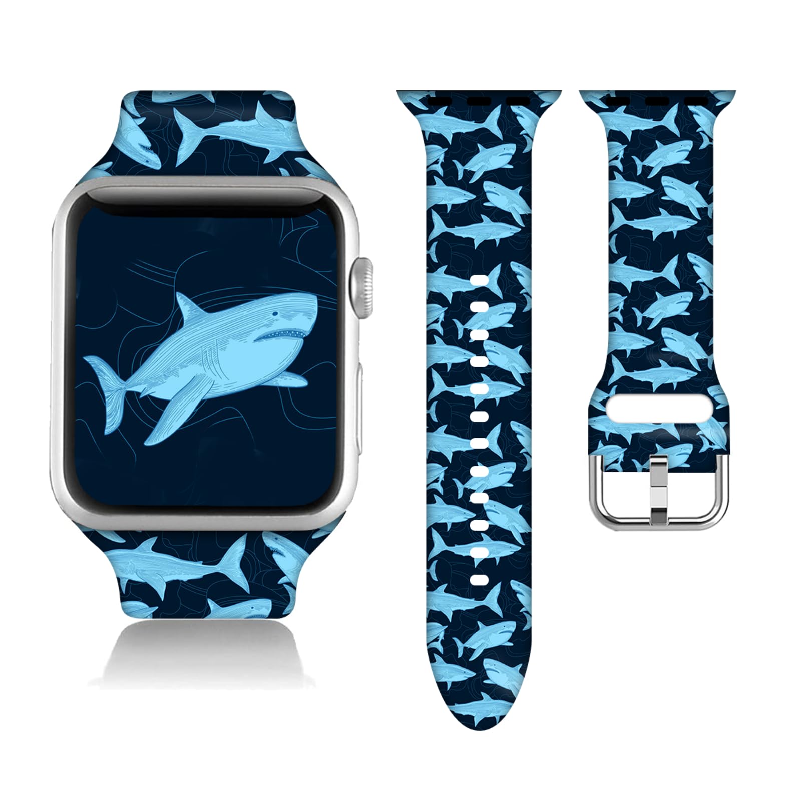 Compatible With Happy New Year Apple Watch 38/40/41/42/44/45/46/49mm For Women Men, Soft Silicone Winter Snowflake Gifts Decorations Replacement