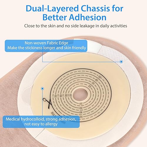Miniatura 4 de Paquete de 60 bolsas de colostomía para ostomía, bolsas de colostomía de una pieza con cierre de abrazadera para cuidado del estoma de ileostomía,