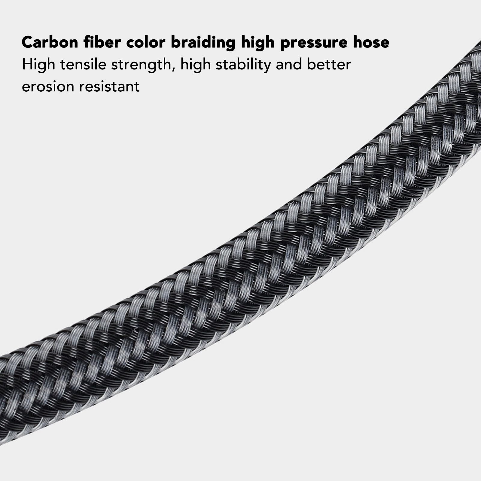 Dpofirs Manguera de Alta Presión para Buceo 80 cm Fibra de Carbono Tejida Flexible para Regulador BCD y Manómetro