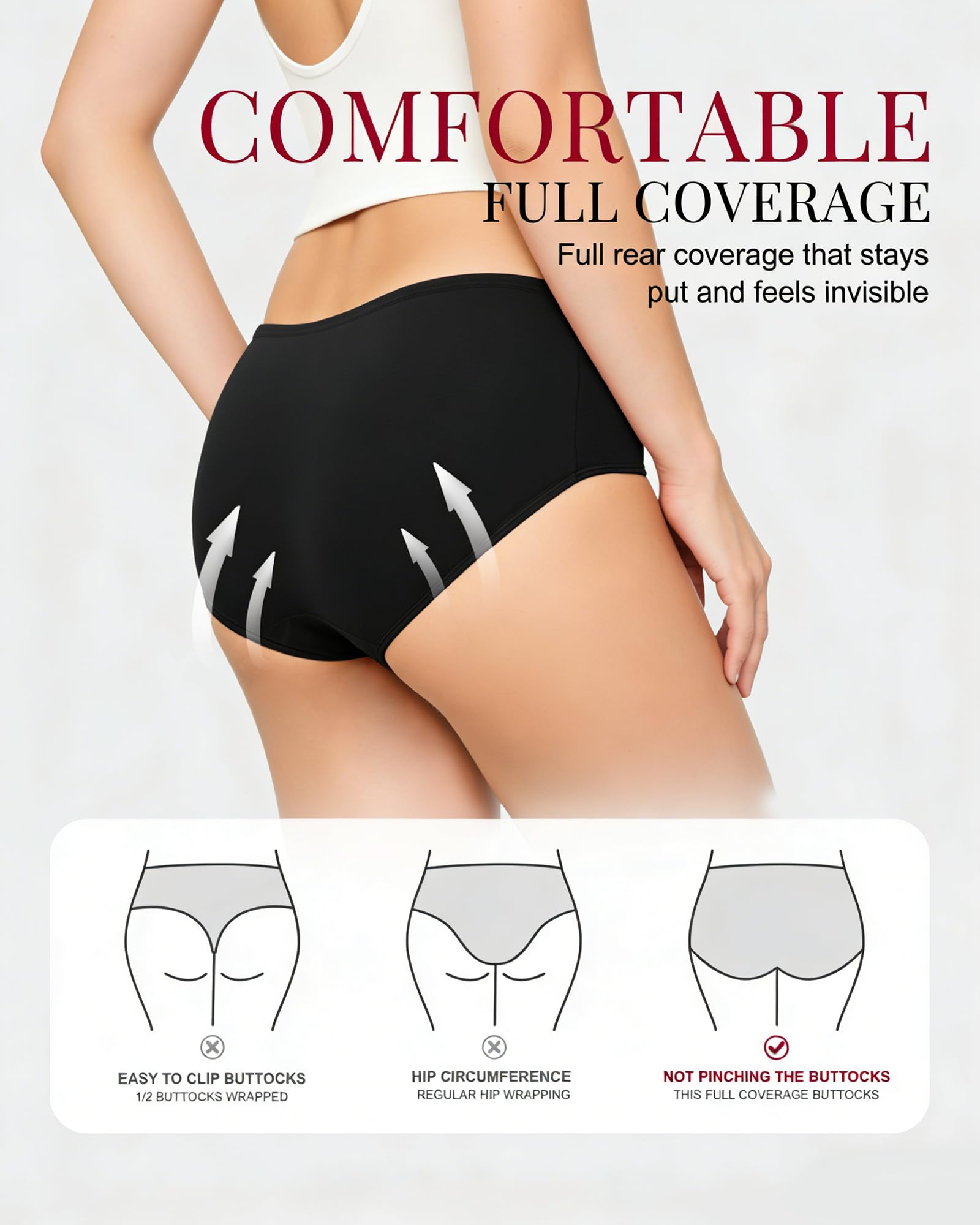 Womens Underwear Multipack - Soft and Stretchy Ladies Knickers Comfortable Cotton Pants for Women, Ideal for Daily Wear (Pack of 6) — view 5