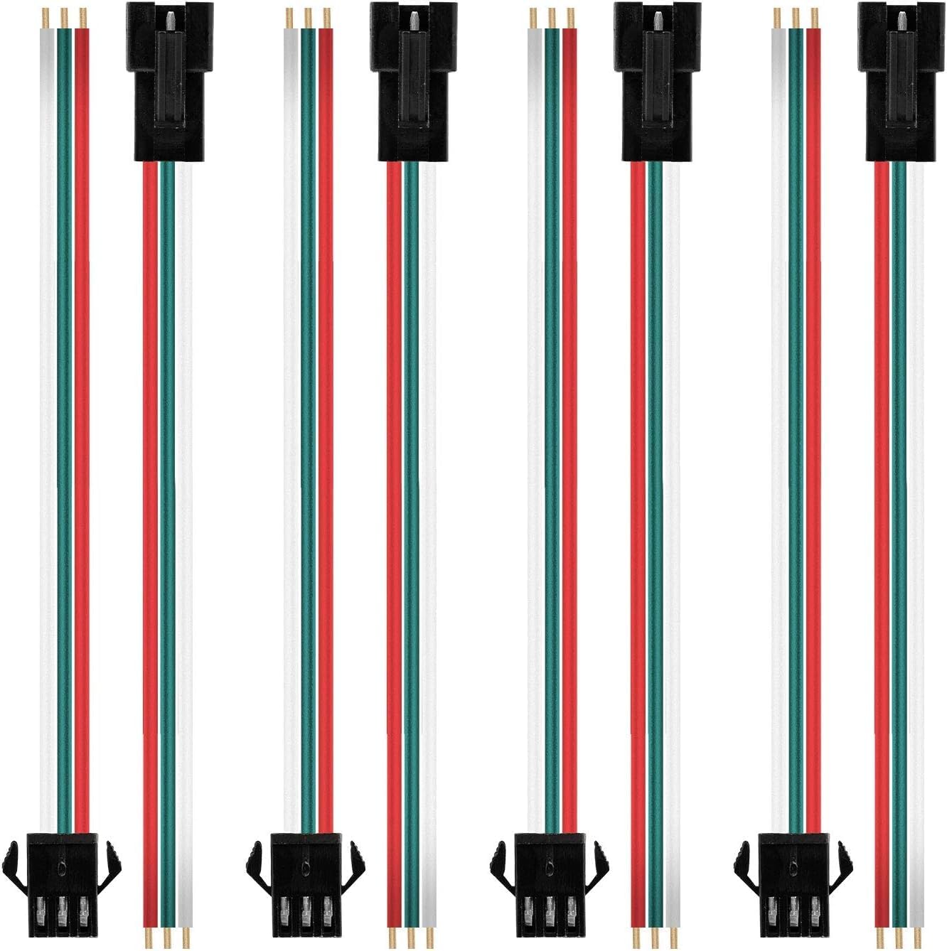 10 PAIRS JST SM 3 Pin Plug Male and Female Connector Adapter with Electrical Cable Wire for LED Light-image-14