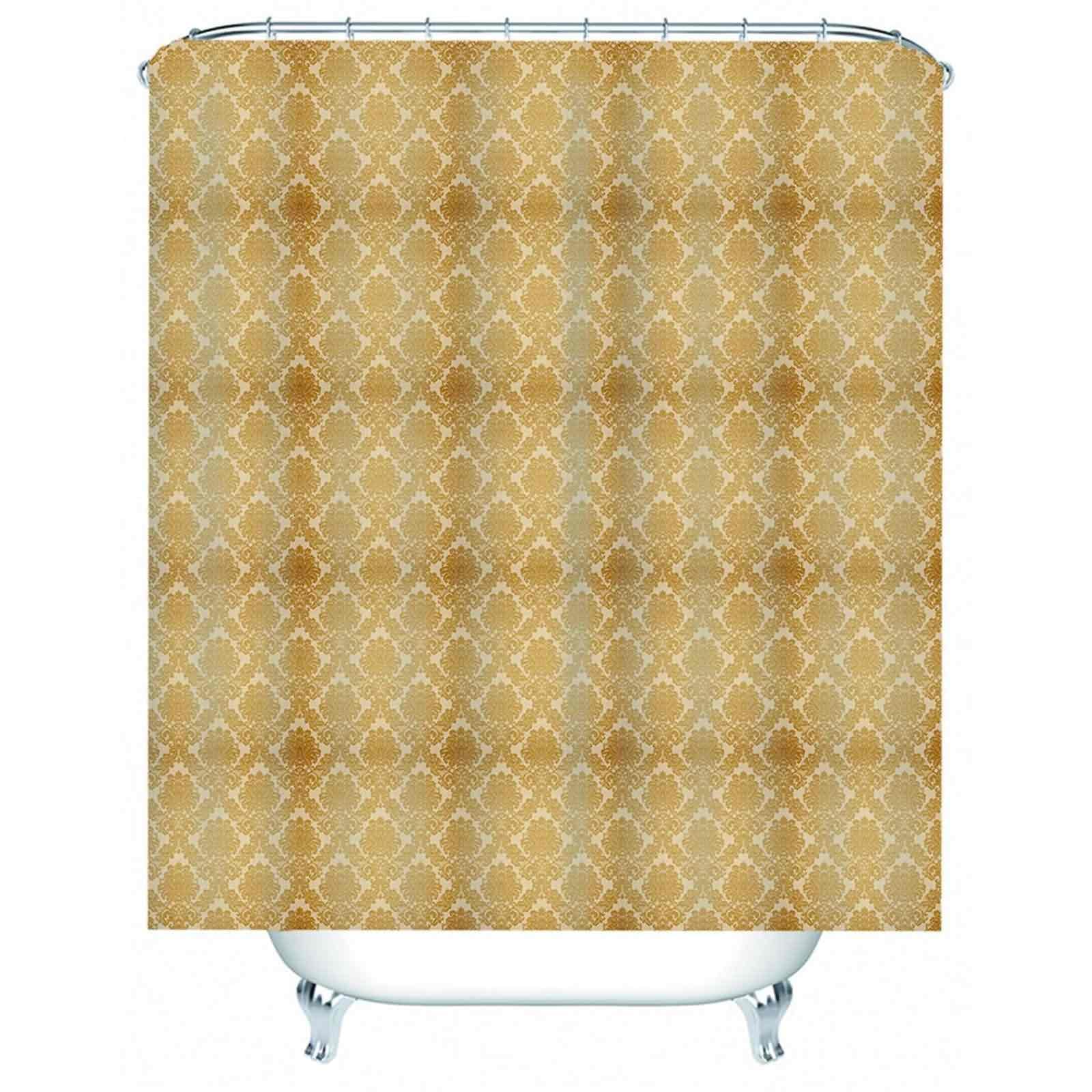 Rideau de douche pour salle de bain à motif losange oriental jaune 180x180