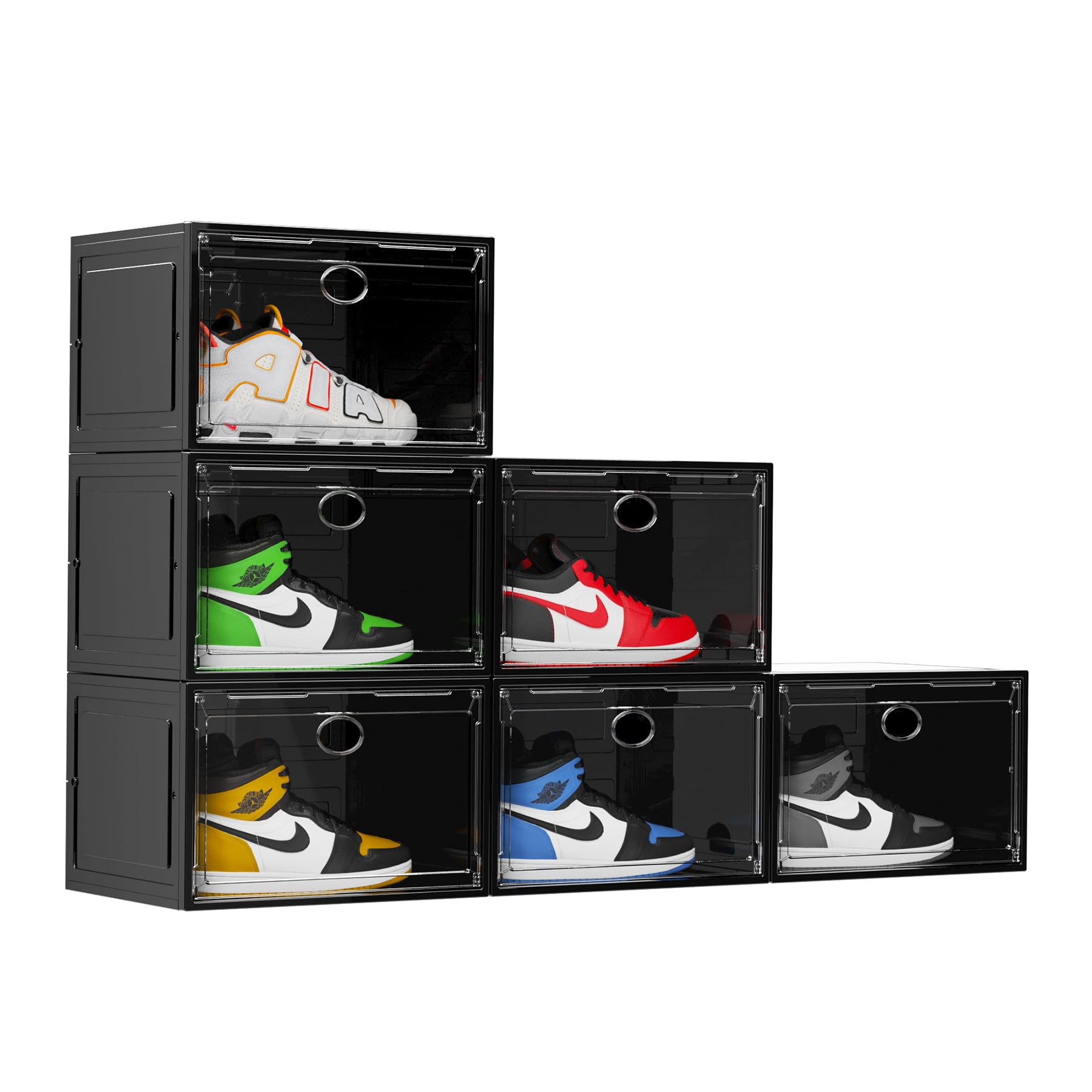 Kit 8 Caixas Organizadoras De Sapatos Transparentes - Empilháveis Com Porta Magnética