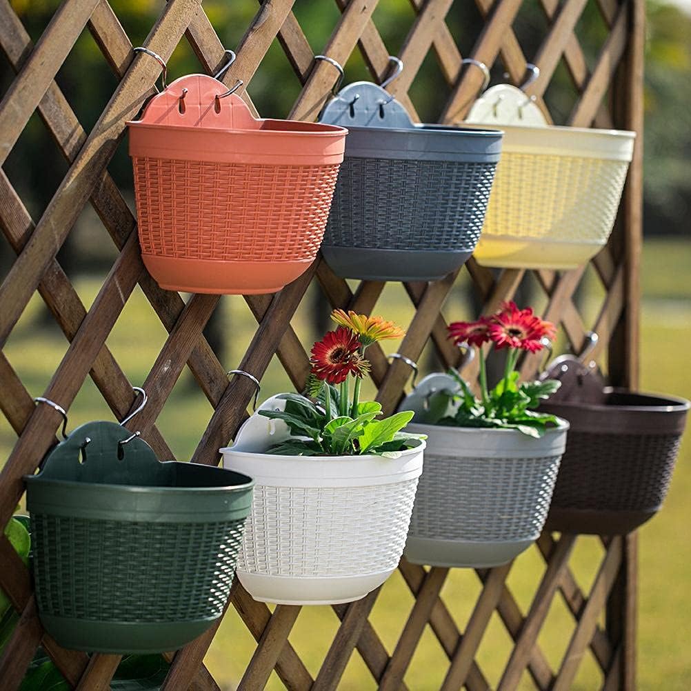 Rattan Flower Pot Wall Hanging Plant Pot Storage Basket for Indoor Outdoor Decor