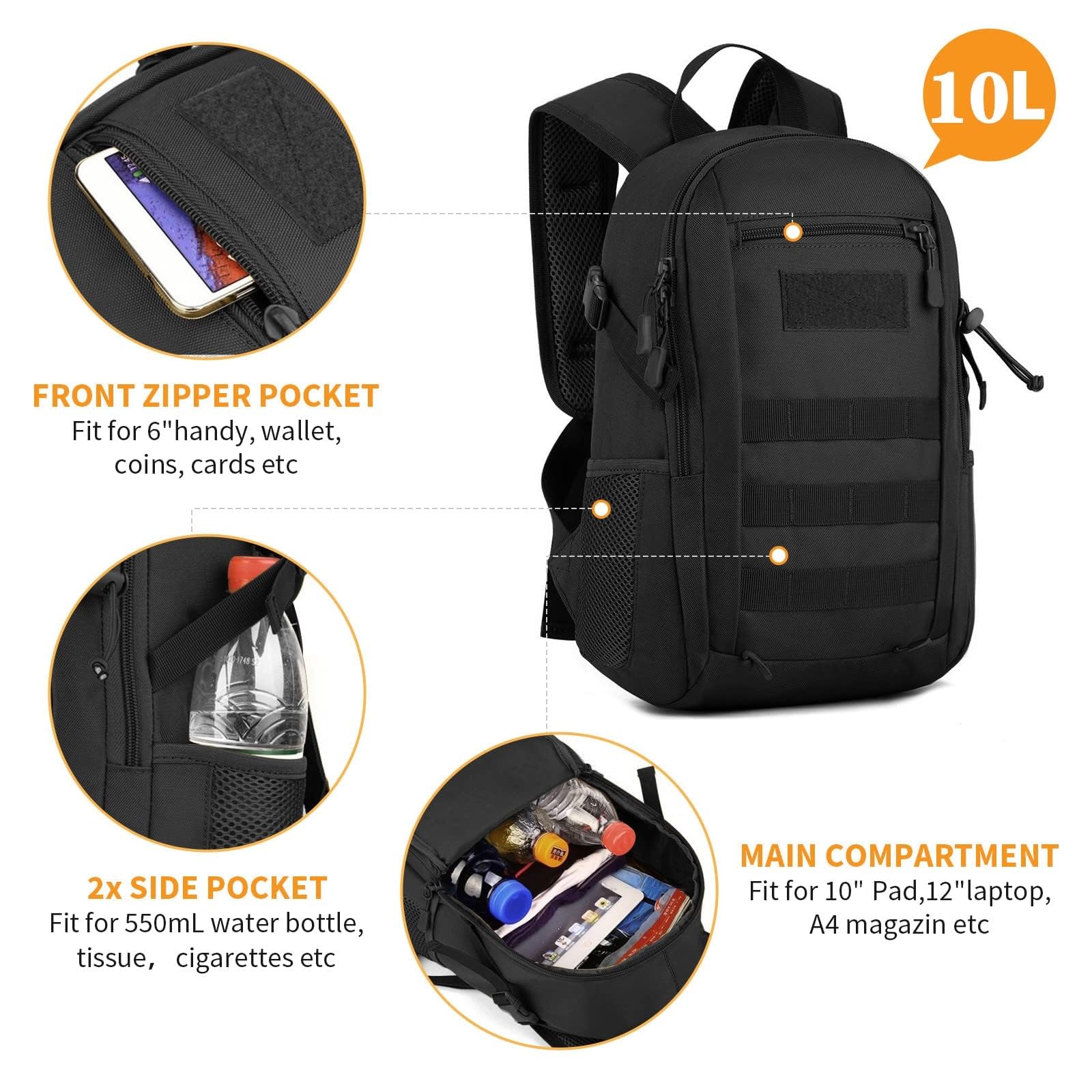 HUNTVP Tactical Backpack backpacck Mixte (lot de 1)