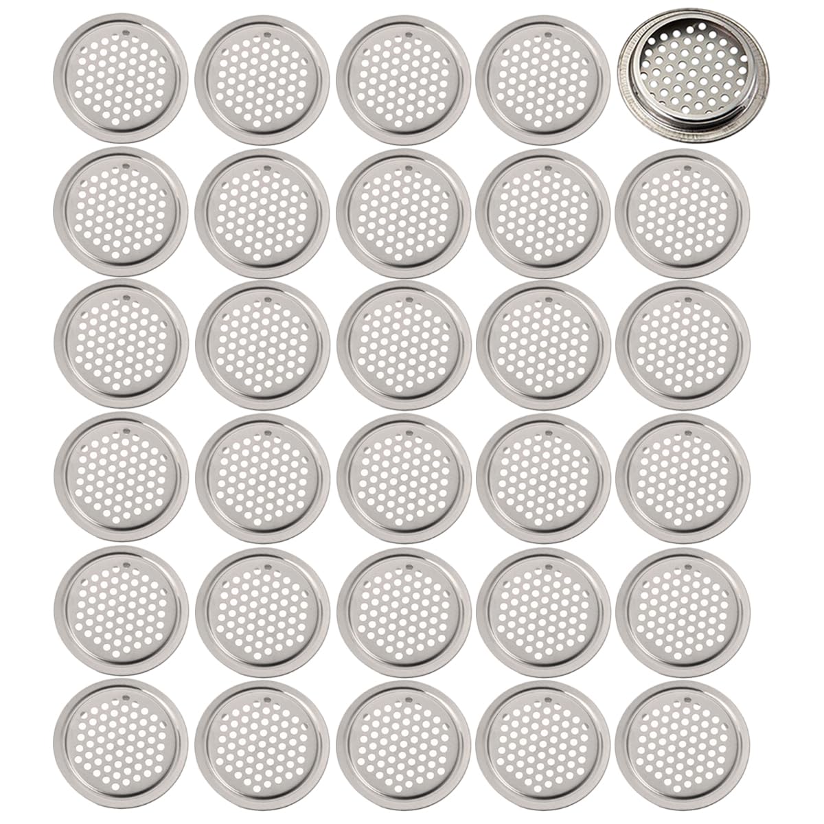 30x Circular Air Vent Cover, Avoid Odour for Wardrobe Cupboard, 29mm Fit