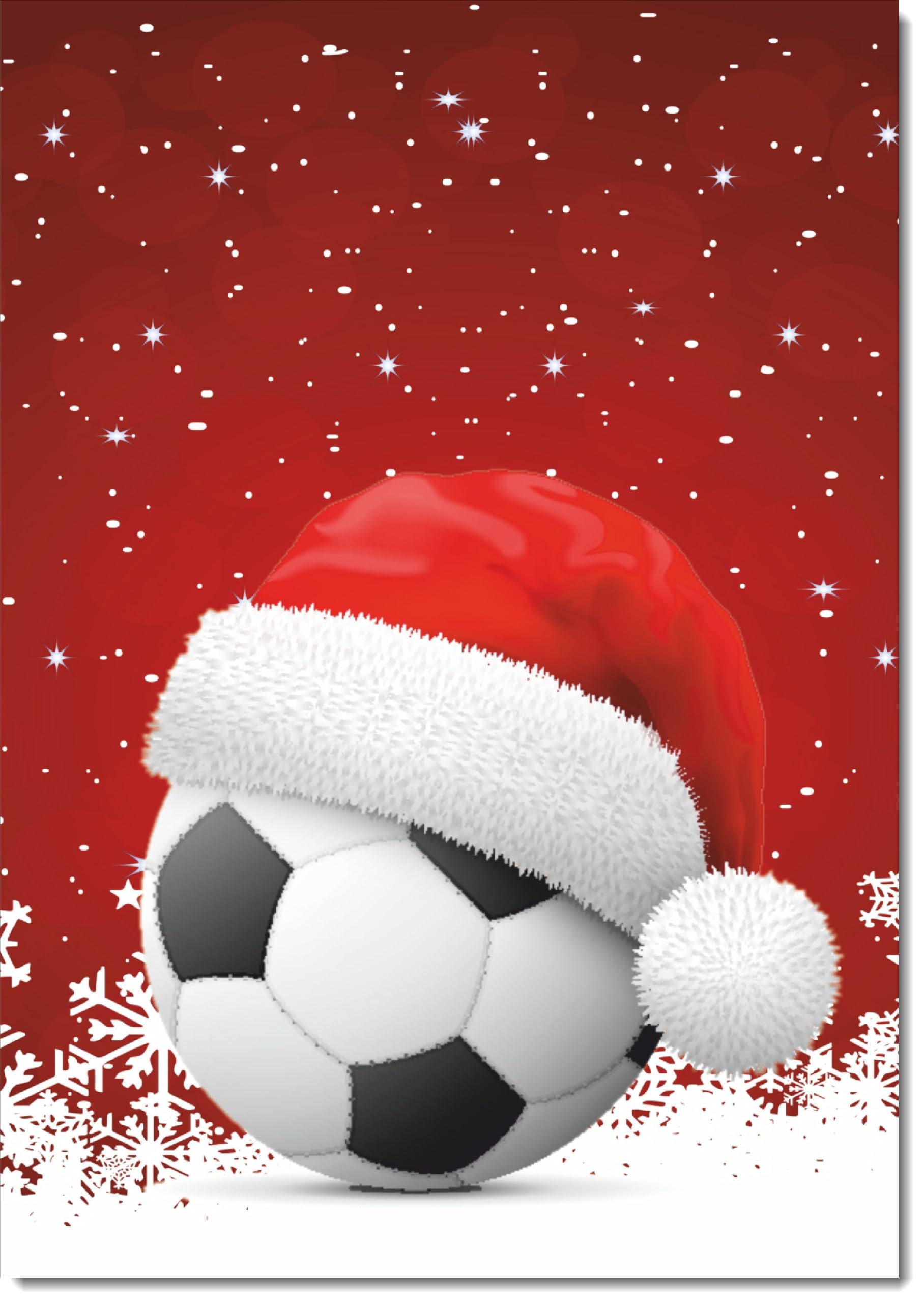 doodlecards Blank Christmas Card Santa Hat Football with Red Sky Large A4 Size Christmas Card with Plain Envelope — image 1