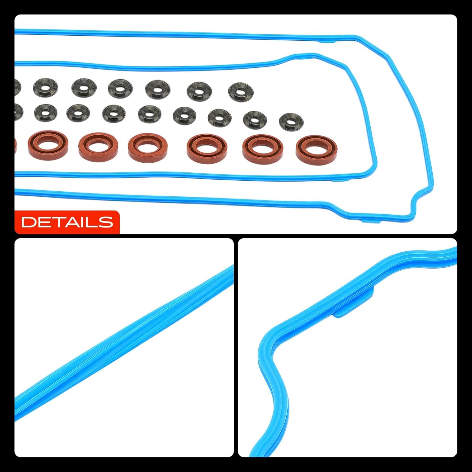 A-Premium Engine Valve Cover Gasket Set Compatible with Ford Mustang, GT & Lincoln Navigator, Continental, Aviator, Blackwood, Mark VIII & Mercury Marauder & Panoz AIV Roadster, Esperante & Qvale