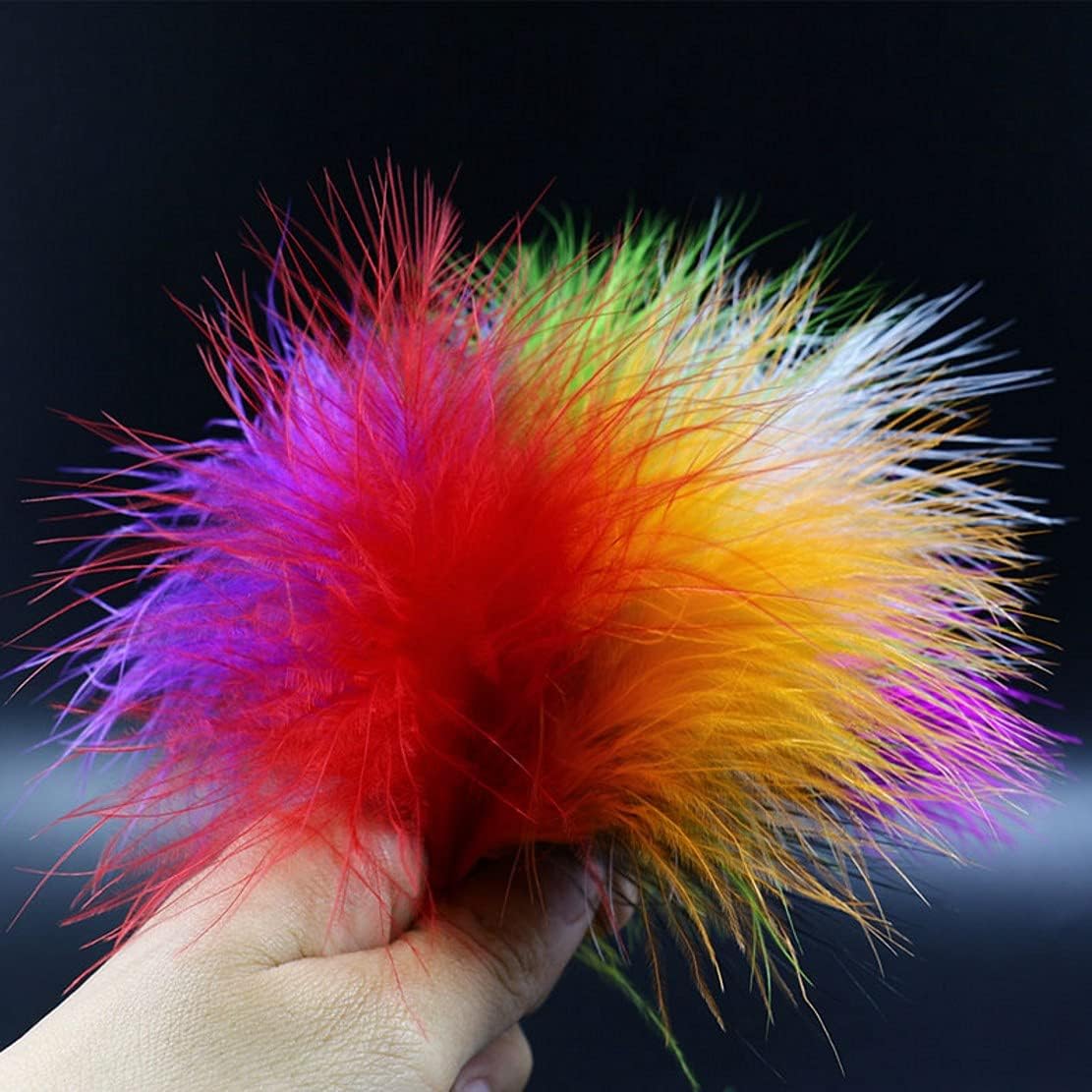 WellieSTR 100pcs 10 Colors asssorted Turkey Marabou Blood Feathers Fly Tying Woolly Bugger Dyed Feather Materials Bonefish Fly : Sports & Outdoors