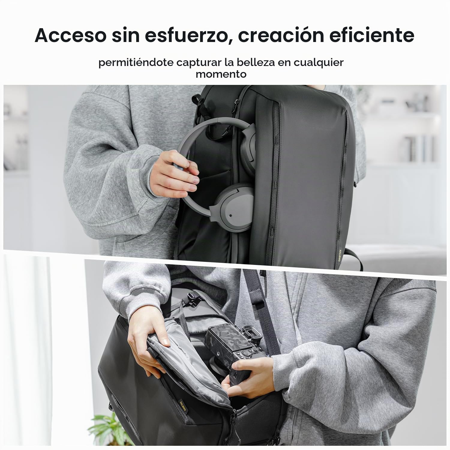 RaLeno Mochila para cámara, Funda rígida Impermeable para cámara con Compartimento Frontal expandible para cámara réflex réflex Digital sin Espejo, Compatible con dji Mavic Drone/16 portátil/trípode