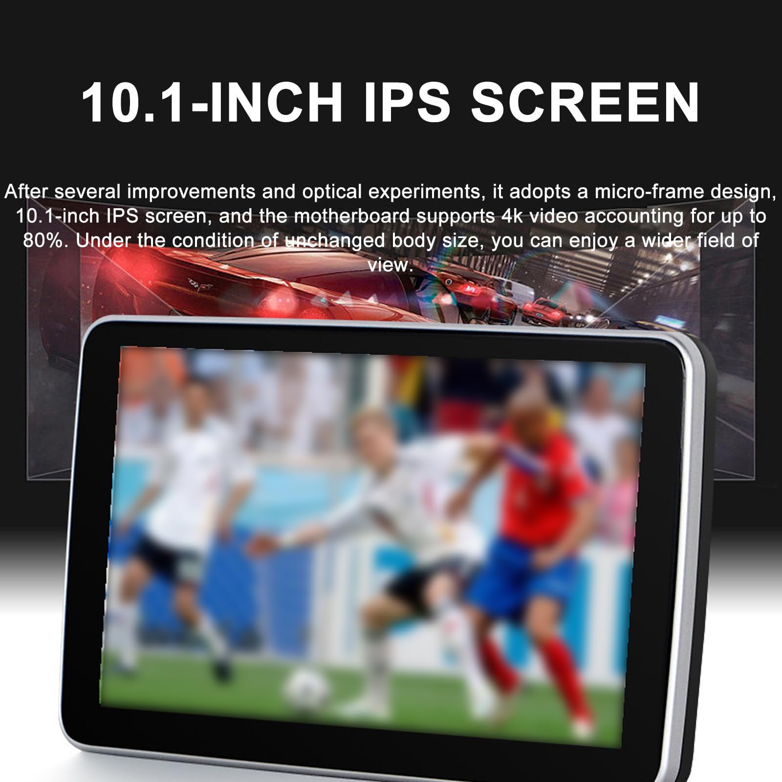 Monitor De Reposacabezas para Coche De 10,1 Pulgadas, Pantalla Táctil De 1024 X 600, USB, Compatible con Tarjeta TF/USB, Proyección De Pantalla De Teléfono Móvil,2 pcs
