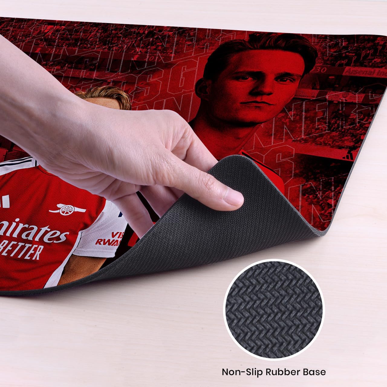 Head Case Designs Officially Licensed Arsenal FC Martin Ødegaard 2024/25 Crest Kit and Players 37.4 x 15.75 x 0.16 inches (900 x 400 mm) - XL Gaming Office Desk PC Keyboard Mouse Mat Pad