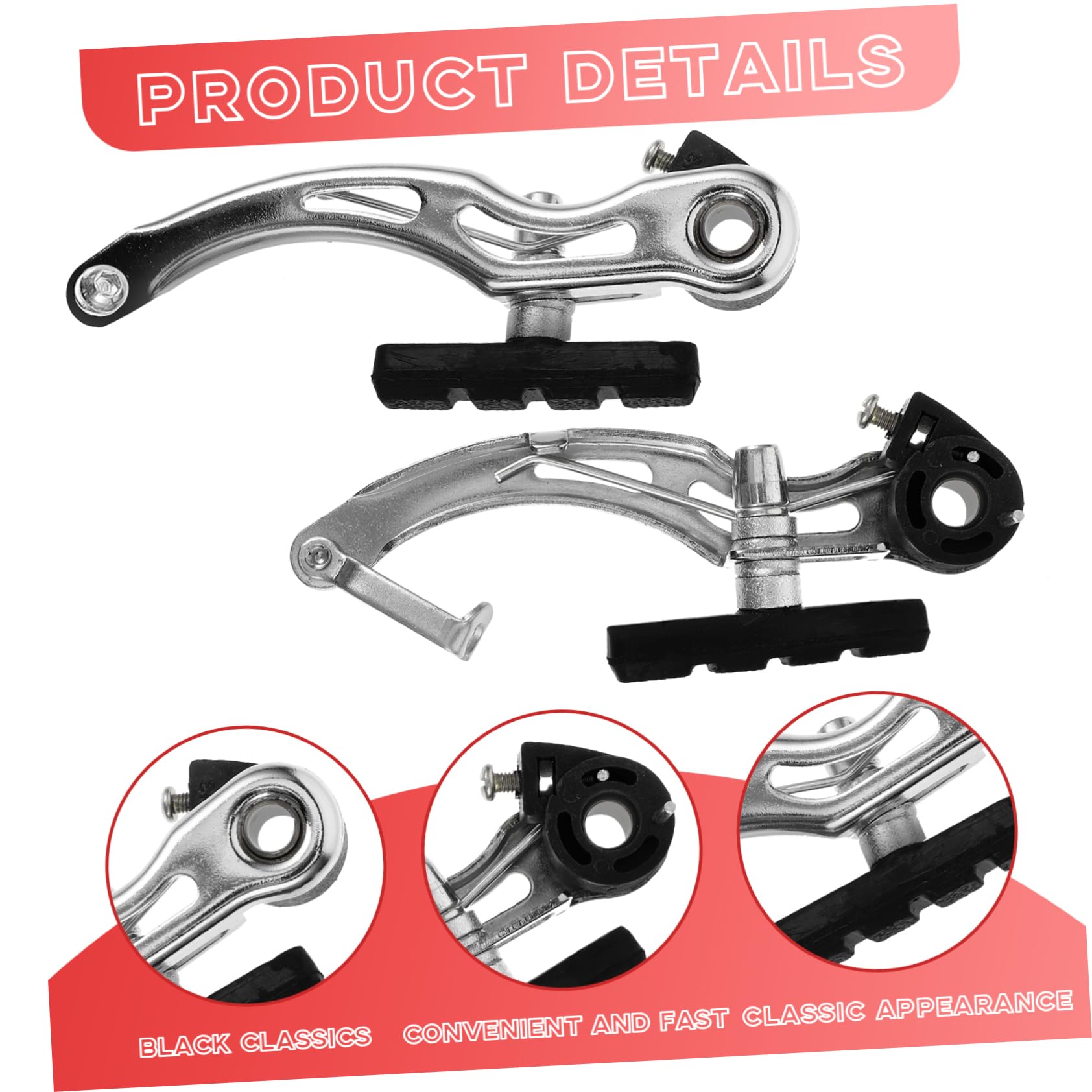 Mipcase Universal Bike Brake Calipers Aluminum Alloy Disc Brake Kit for Mountain Road Bikes Quiet Pads