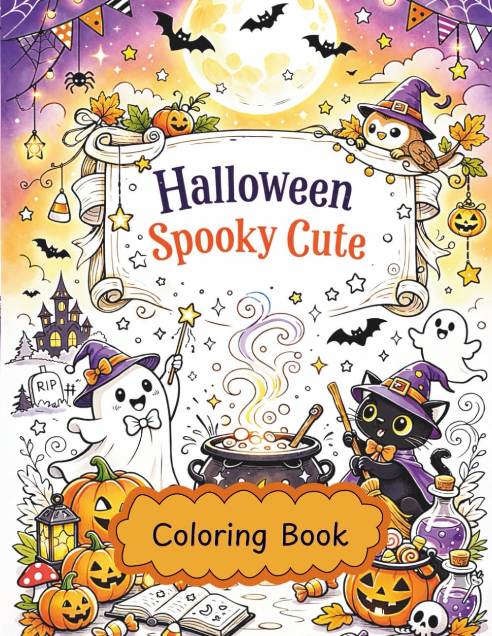 Halloween Spooky Cute Coloring Book
