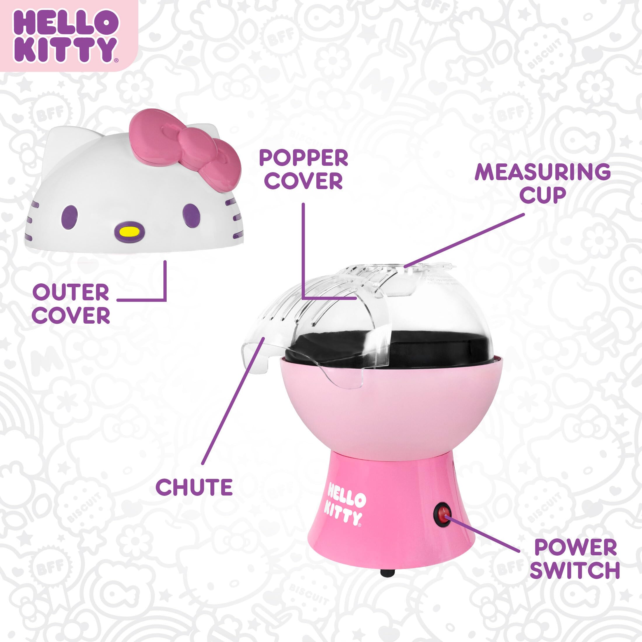 Uncanny Brands Star Wars R2D2 Popcorn Maker- Fully Operational Droid Kitchen Appliance: Hello Kitty