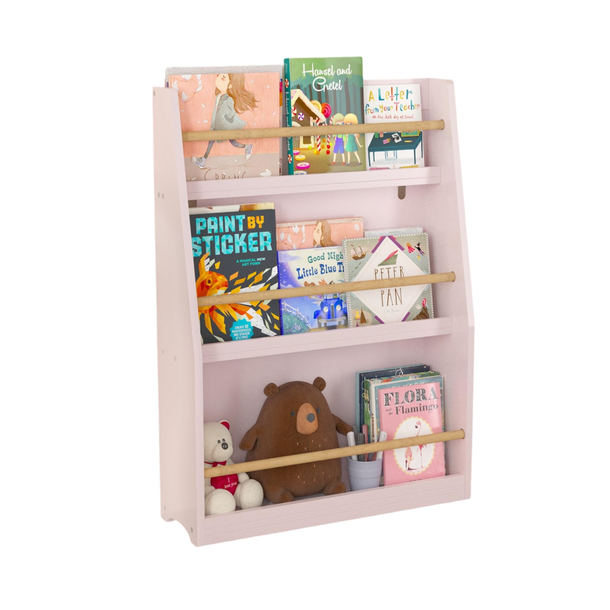 3 Tier Kids Book Shelf Kids Book Rack Helps Keep Bedrooms,Playrooms,and Classrooms Organized Pink