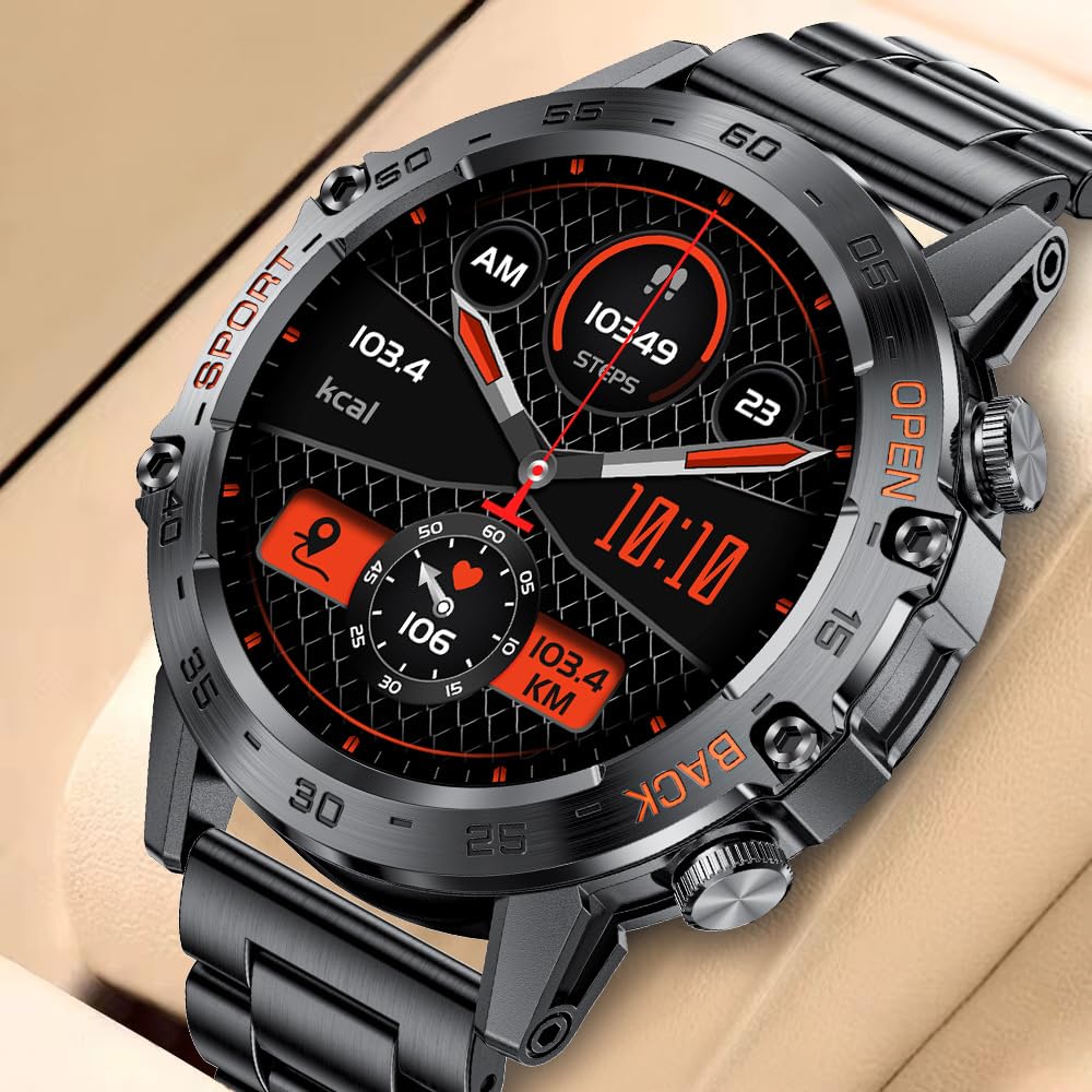 SWZEC Onyxus Fitforce k52 Montre connecté - SHOPIBEST(Acier Noir)