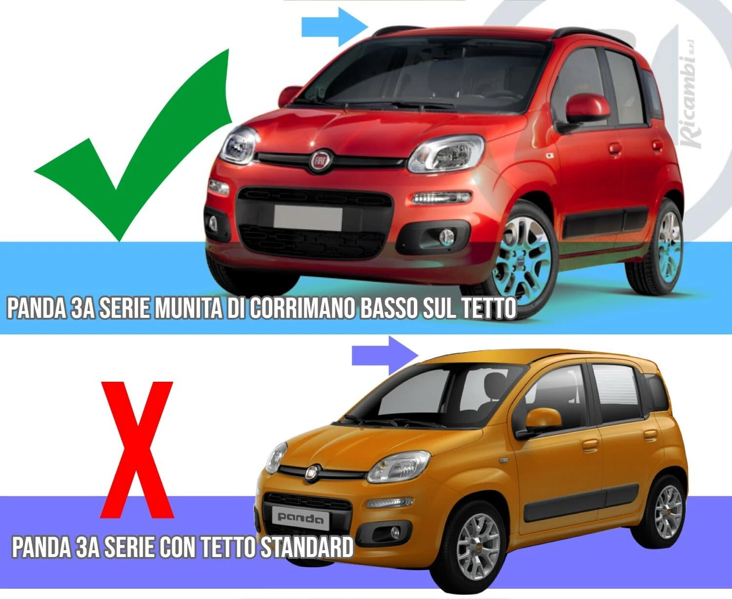 BARRE PORTATUTTO PORTABAGAGLI GEV PREMONTATE PER PANDA 3 SERIE dal 2012 (312)