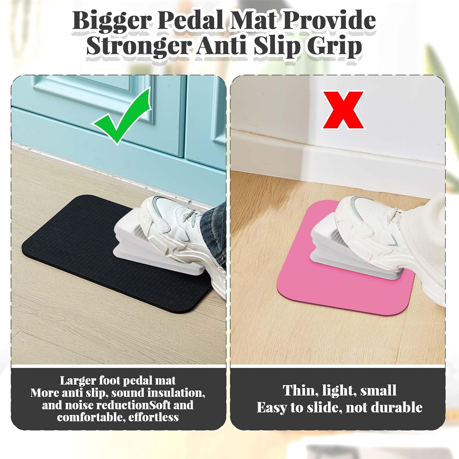 Drydiet 3 Pcs Sewing Machine Muffling Mat Pedal Mat Sewing Machine Pad No Slip Rubber Stay in Place Mats for Calms Vibration(Black,15 x 20 Inch,14 x 9 Inch,17 x 36 Inch)