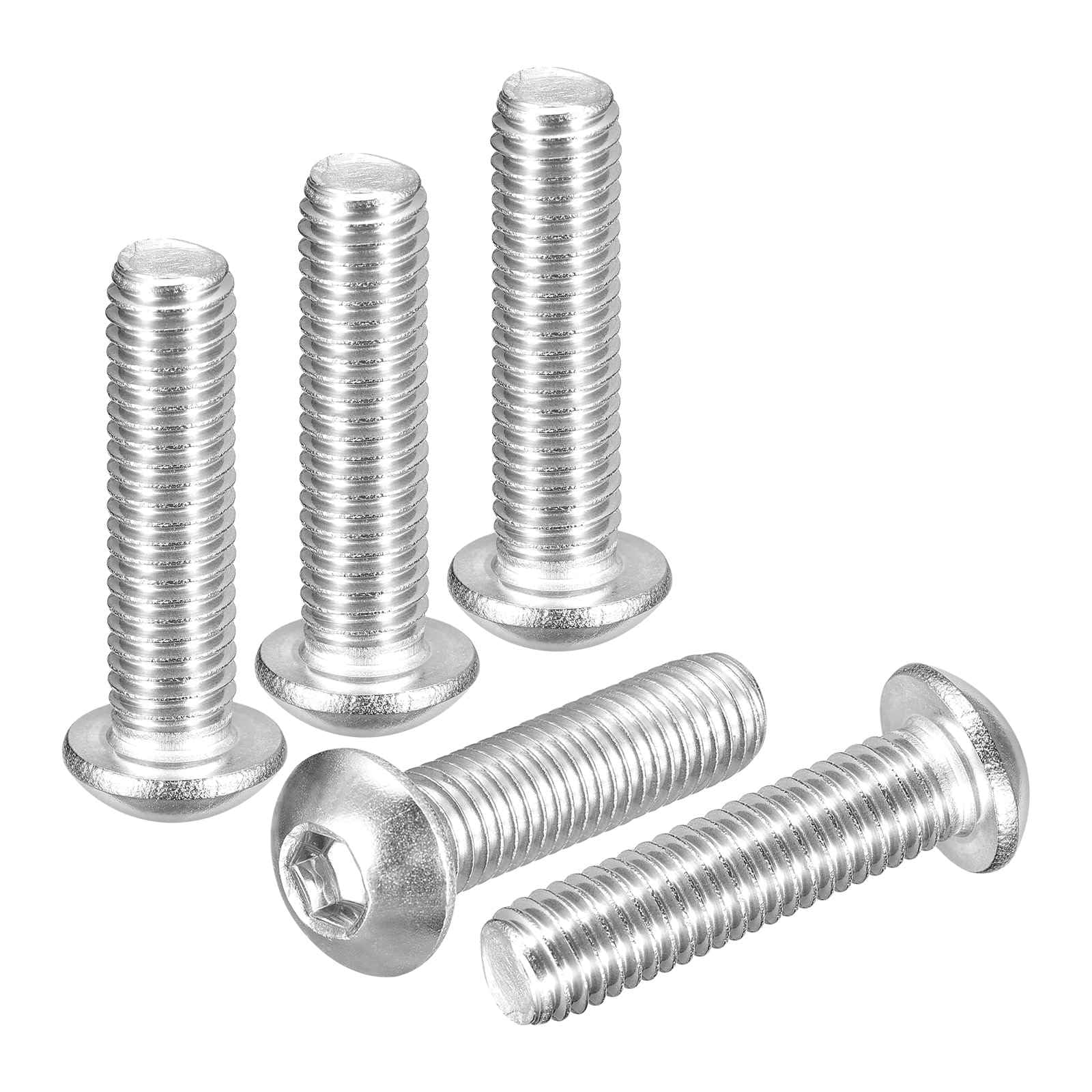 DTGN M8-1.25x30mm Button Head Socket Cap Screws - 16Pack - Good for Road Bicycle, Mountain Bike, Auto, Motorcycle - 304 Stainless Steel Whitewashed - Hex Socket Drive Fasteners — image 1