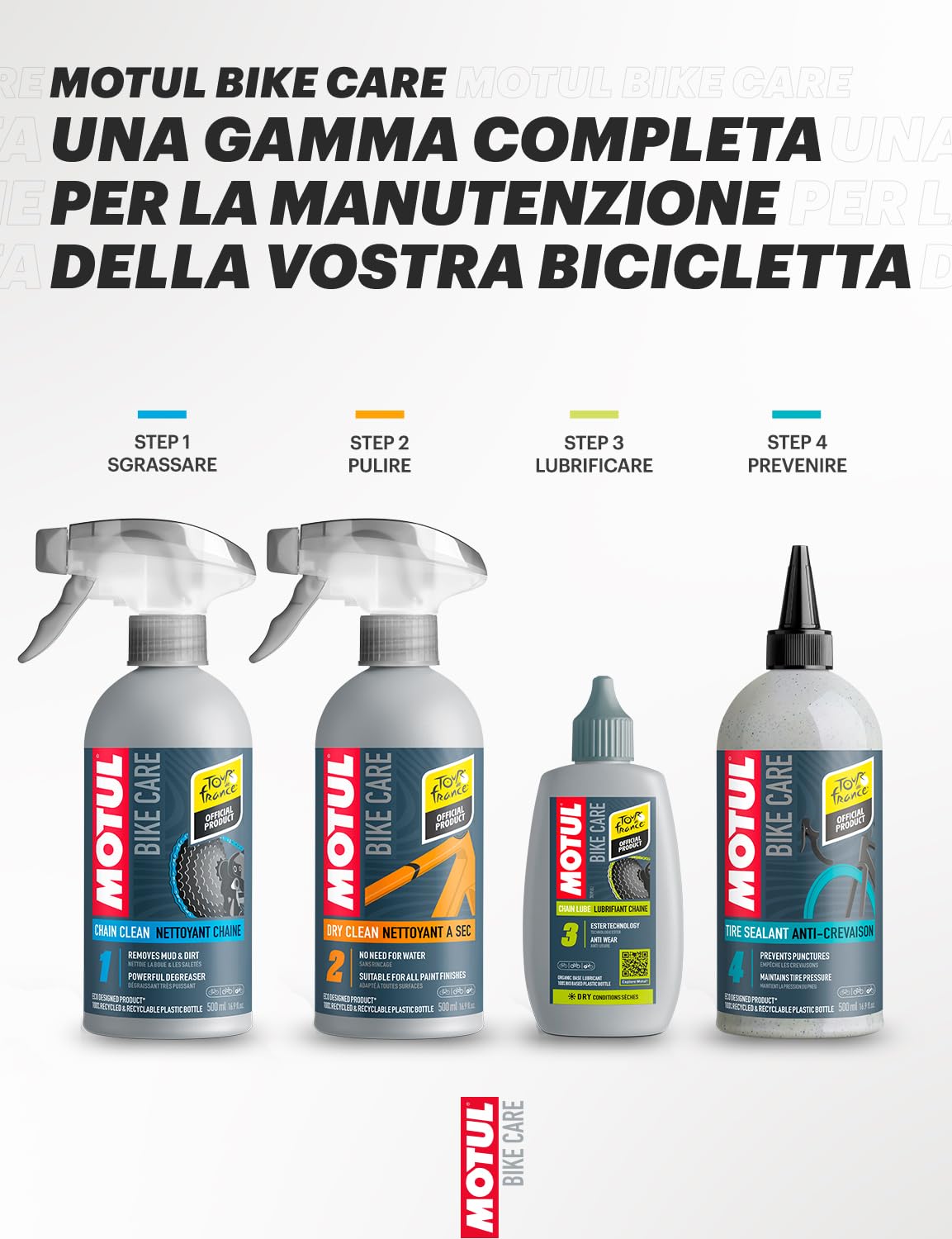 Motul - Spray per la Pulizia del Telaio della Bicicletta - Schiuma Adesiva Ideale per Superfici Verticali - Compatibile con Materiali Delicati - Senza COV - Bike Care Frame Clean Road - 500 ml