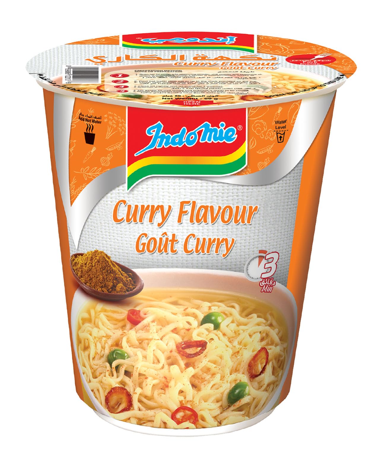 IndomieCurry Chicken Noodle Cup, 60g - Pack of 1, 014451
