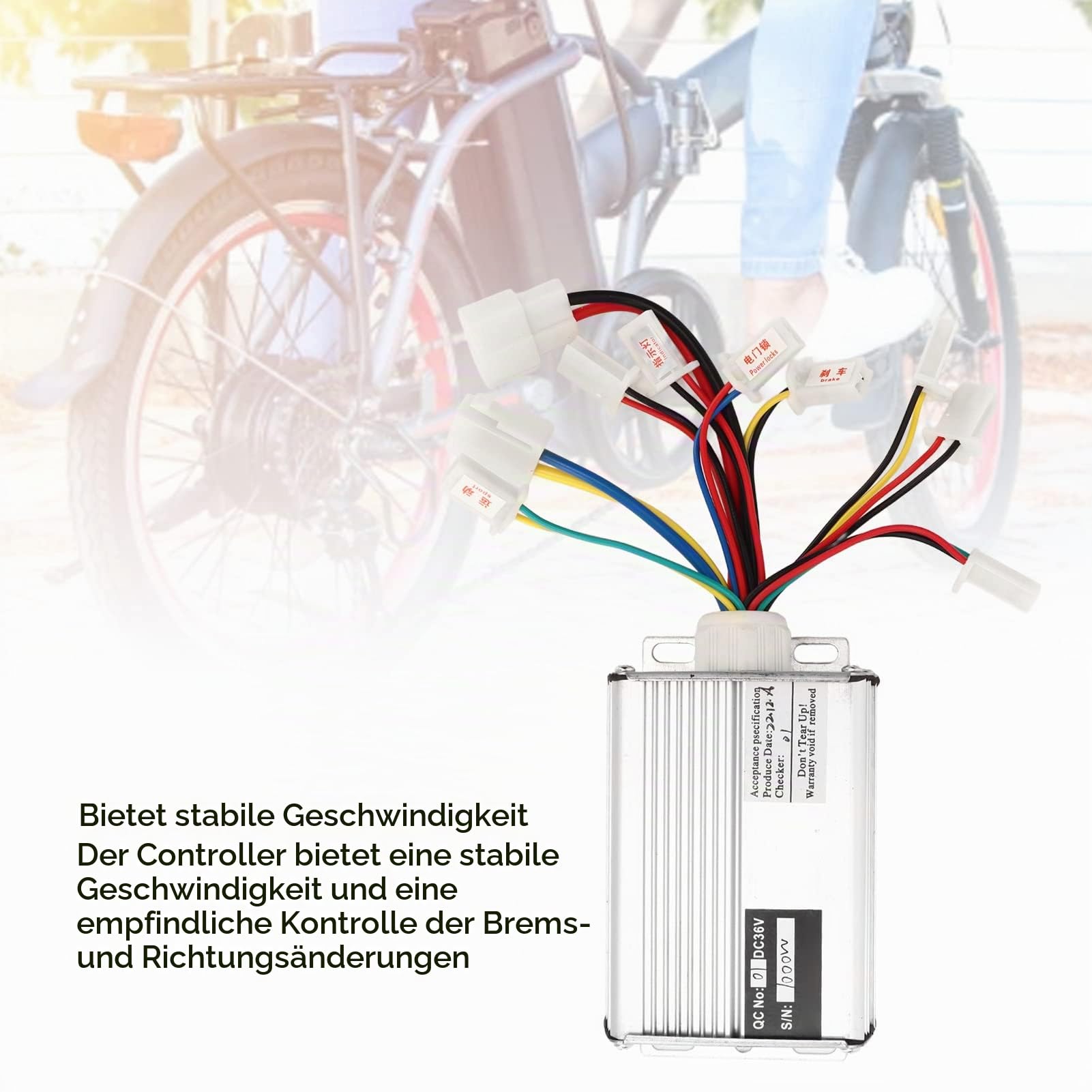 Socobeta Elektrofahrrad-Umrüstsatz, 36 V 1000 W Bürstenmotor-Controller, Gasgriff-Set mit Elektrischer Power-Sperre für E-Bike-Elektroroller