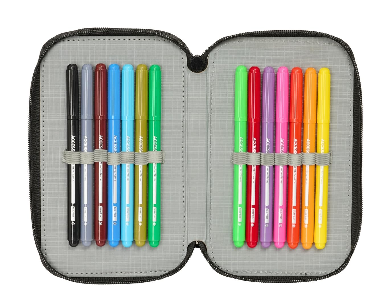 safta AVENGERS VENDETTA - Astuccio scuola con 37 utili inclusi, astuccio per bambini, ideale per bambini dai 5 ai 14 anni, comodo e versatile, qualità e resistenza, 12,5 x 5,5 x 19,5 cm, Nero, M,