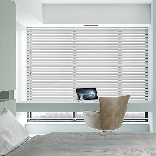 Miniatura 7 de ACMEART Persianas para ventana, sin herramientas, sin taladro, 1 pulgada, de aluminio, inalámbricas, venecianas, mini persianas para ventana y