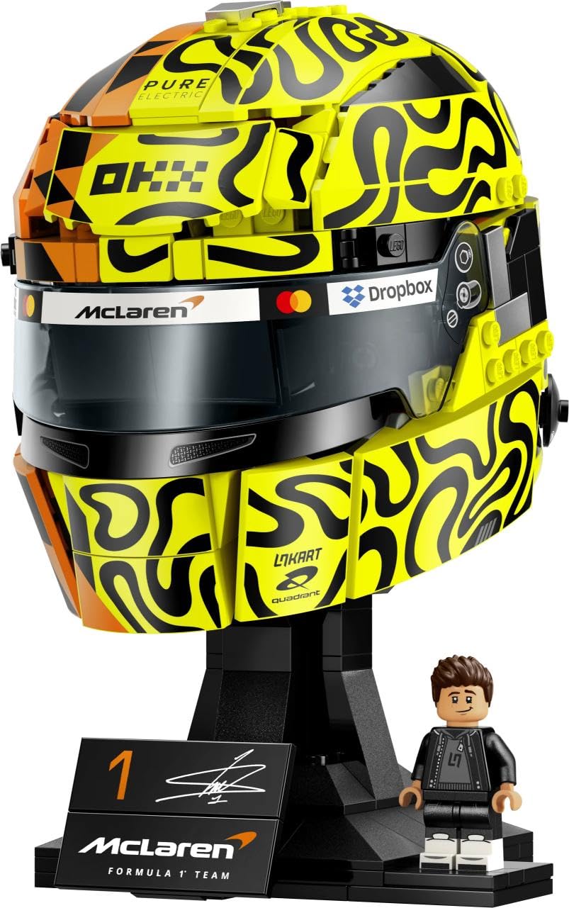 LEGO Editions Casco di Lando Norris McLaren Mastercard F1 Team - Gadget F1 - Kit di Modellismo con Minifigure da Collezione - Regalo per Ragazzi da 14 anni in su e Adulti Fan dei Motorsport - 43023