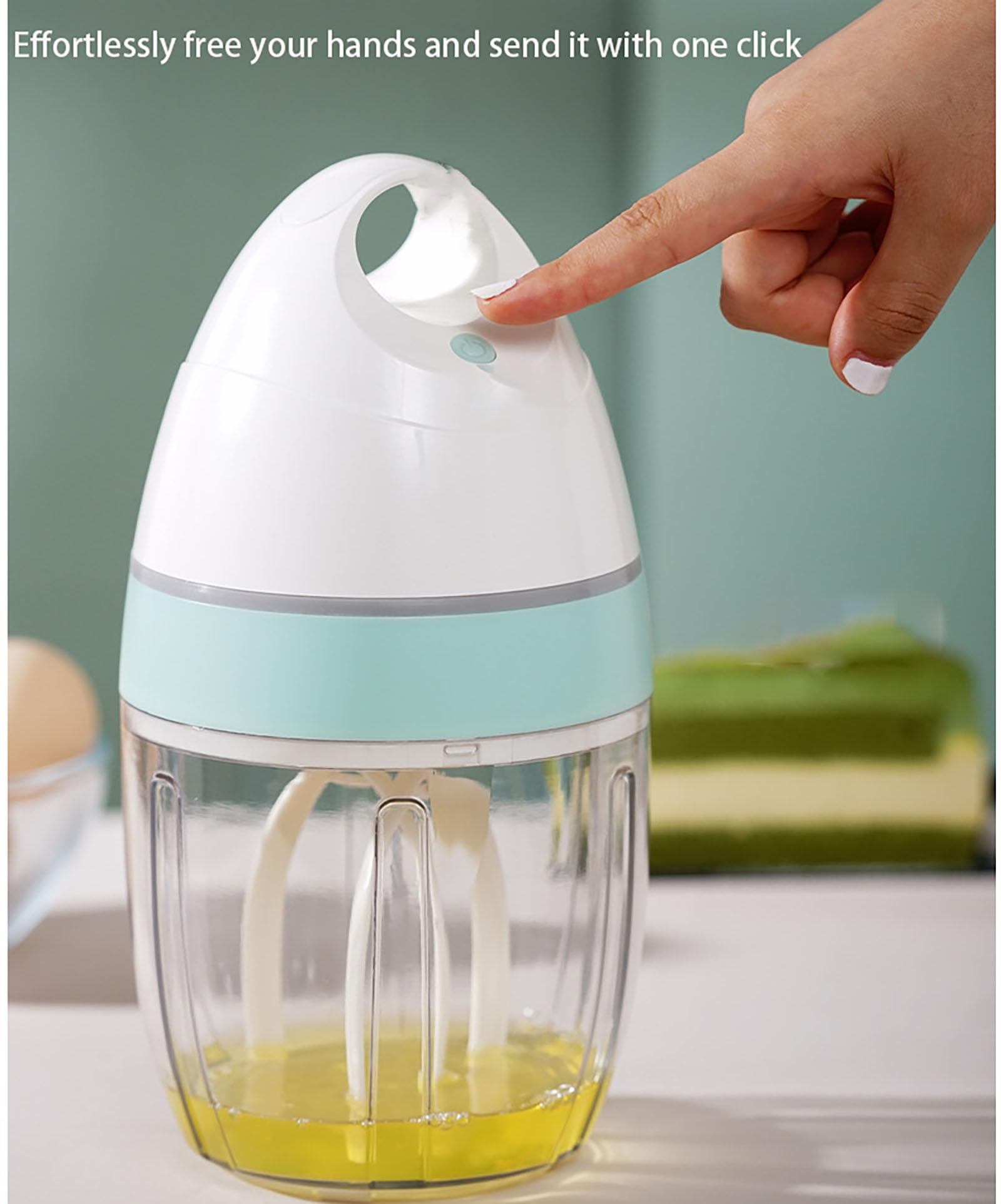 Batidora de Huevos y espumador de Leche eléctrica, batidora de Pedestal Manos Libres para batir Huevos, Crema, café y más – Batidora portátil Recargable para Bebidas y Espuma