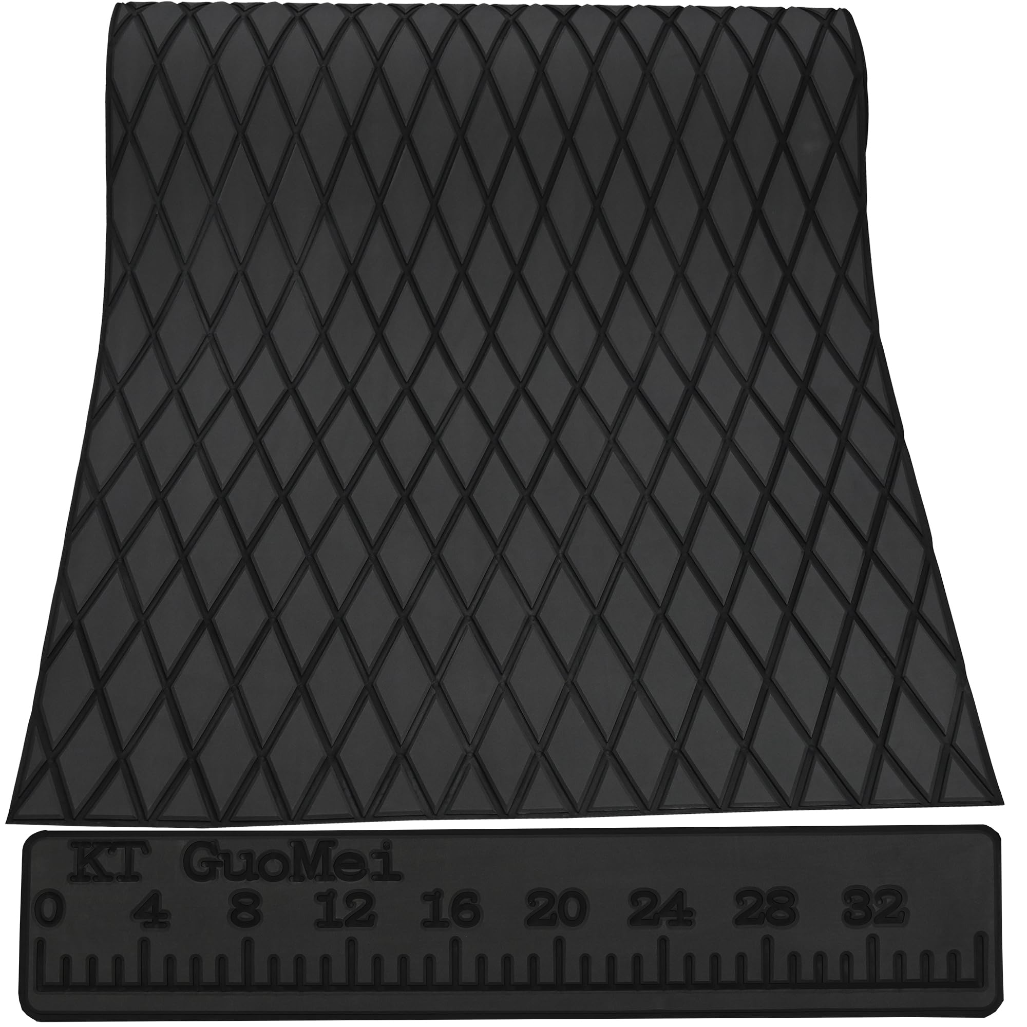 94.5"×37.8" EVA Foam Boat Flooring Boat Decking Sheet Self-Adhesive Non-Slip for Fishing Suitable for Yachts, Cars, Gardens, etc (90.5"× 37.8", Fish Scale and Diamond Stripes, Dark Gray and Black)