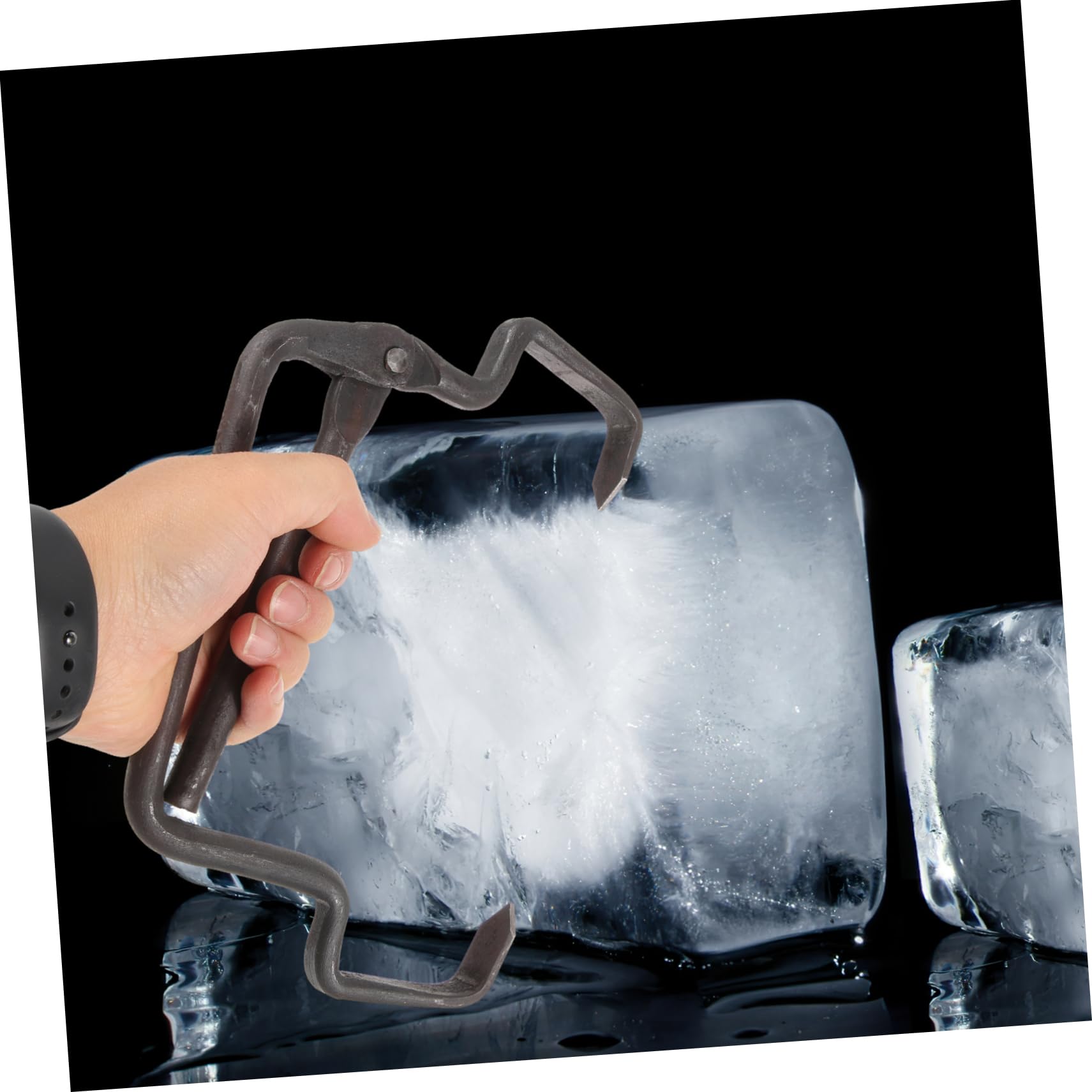 Hohopeti Herramienta De Transporte De Hielo Profesional Clip Para Levantar Esculturas De Hielo y Bloques Fábricas Diseño Antideslizante y Resistente Para Uso Industrial y Exterior