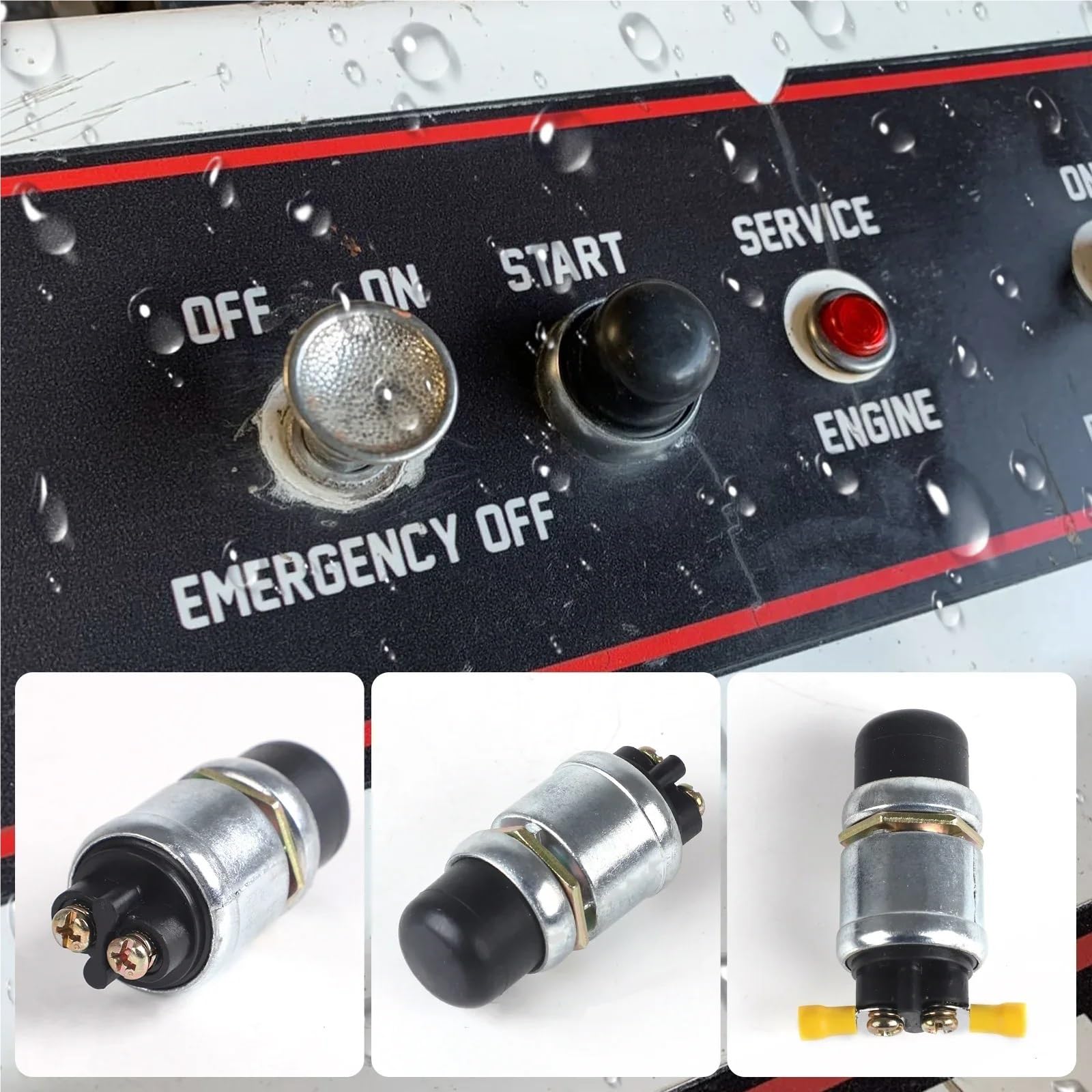 Interruttori di accensione Interruttore di avviamento a pulsante 12V-24V Interruttore di avviamento a pulsante impermeabile 60A per impieghi gravosi adatto per auto e camion(3 PCS)