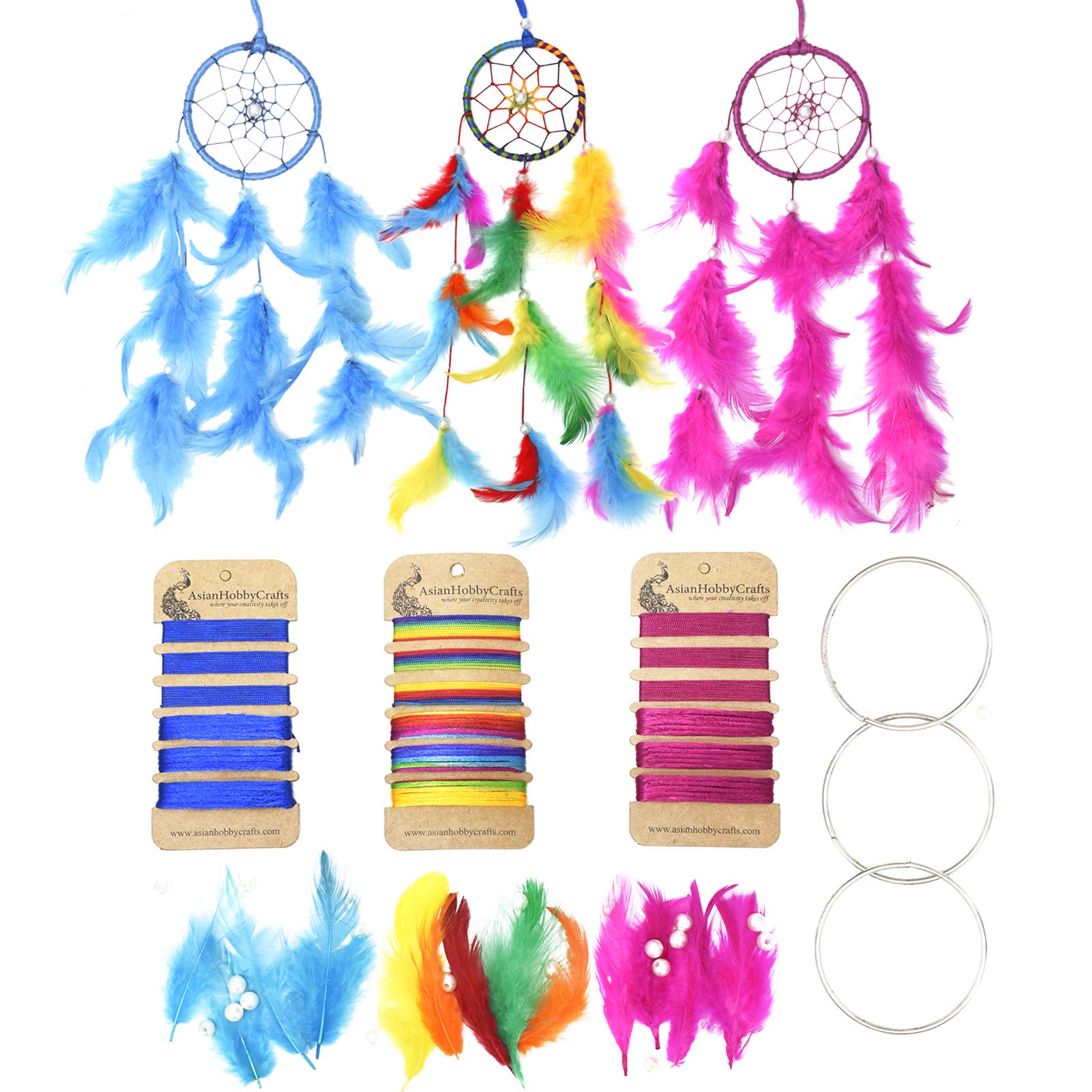 Asian Hobby Crafts DIY Car Hanging Dream Catcher Kit : Make Three Complete Dream Catcher (B07VYK3X3L) Amazon Price History, Amazon Price Tracker