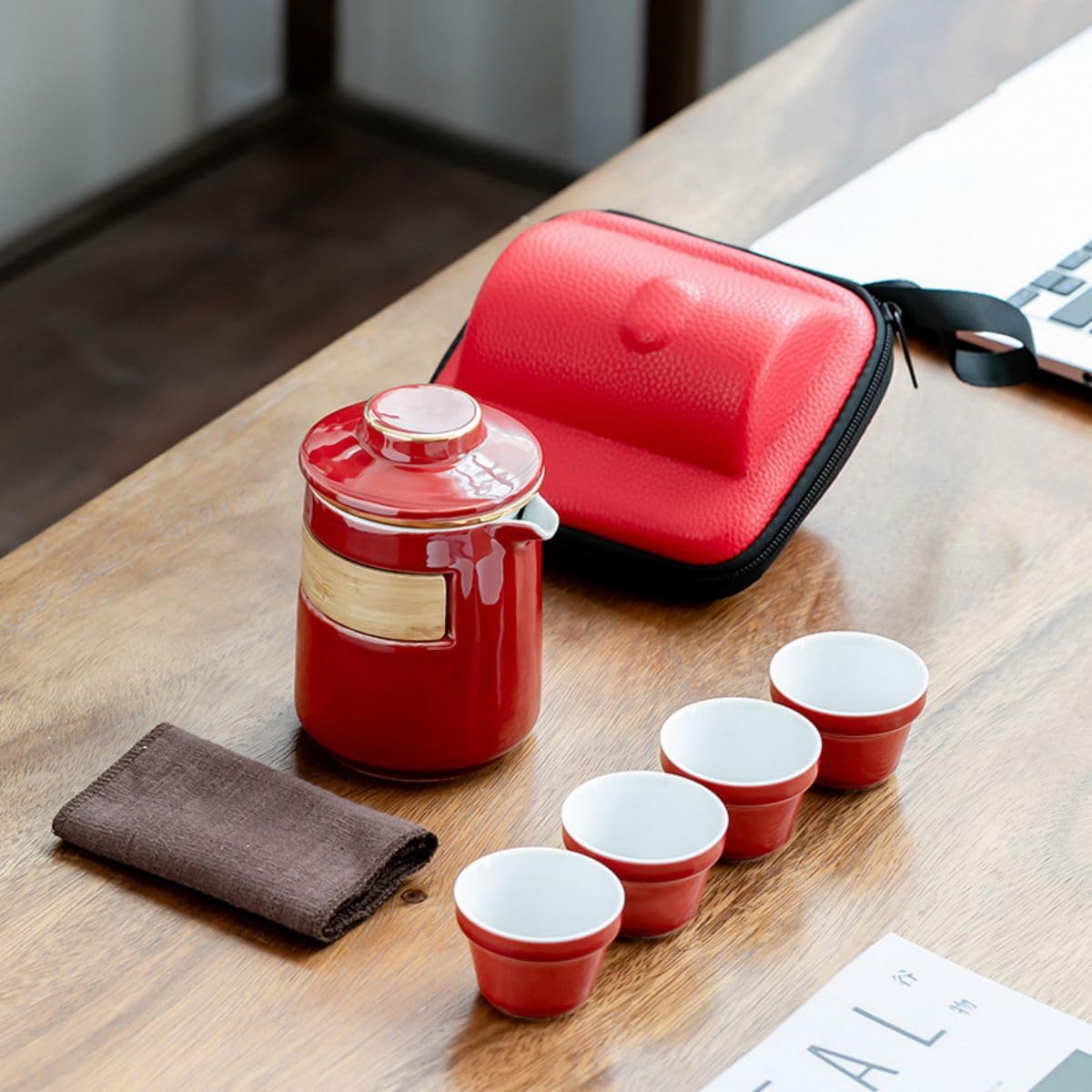 Amazon.com | enttgo Chu Wen Sheng-1293 旅行茶具小套装便携一壶三四