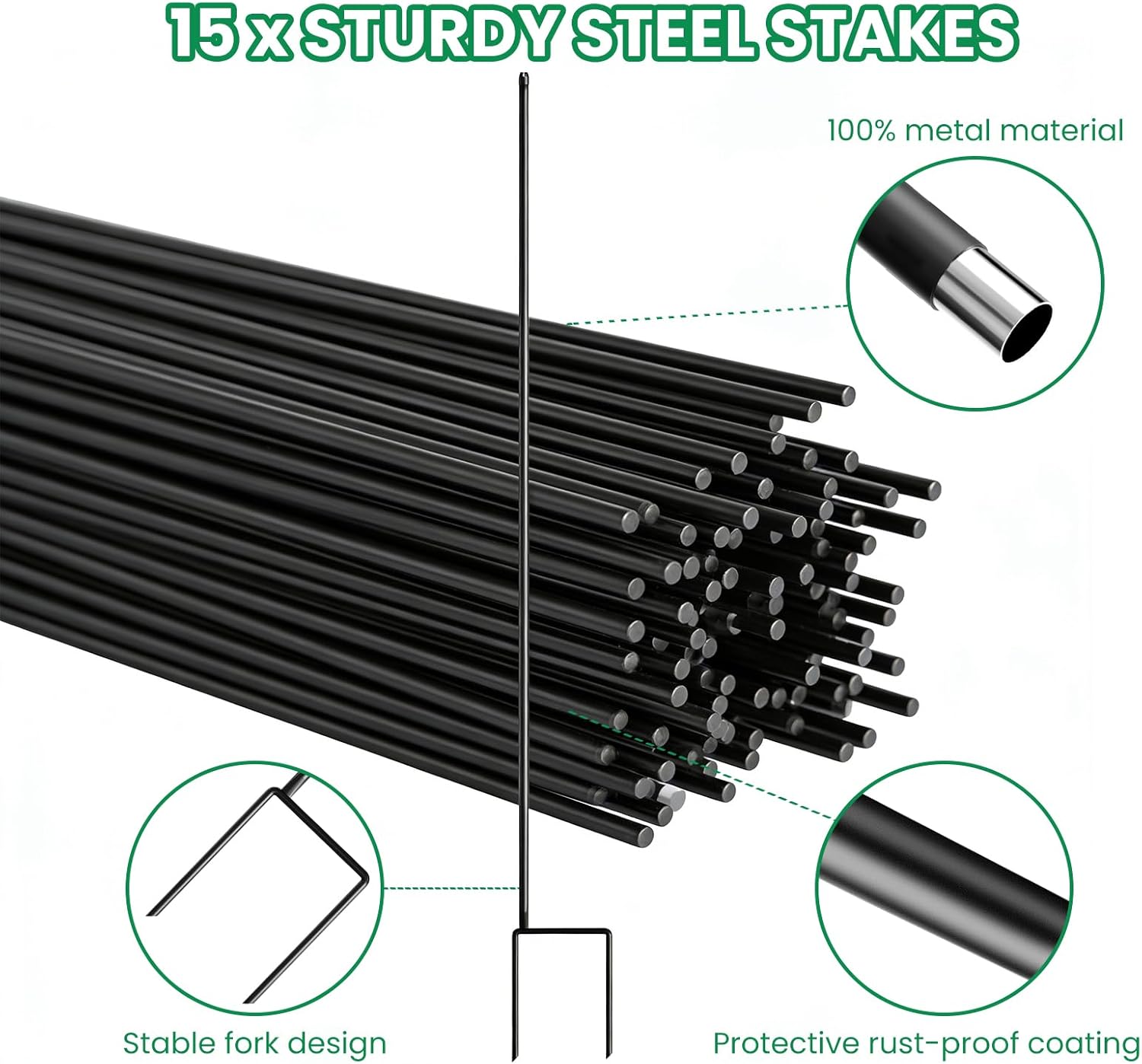 SUNYRISY Plastic Garden Mesh Fence Roll with Metal Stakes, Temporary Fencing Outdoor Dog Fence, 40in x 82ft Chicken Fencing Netting Animal Barrier for Backyard Poultry Pet, Black Diamond