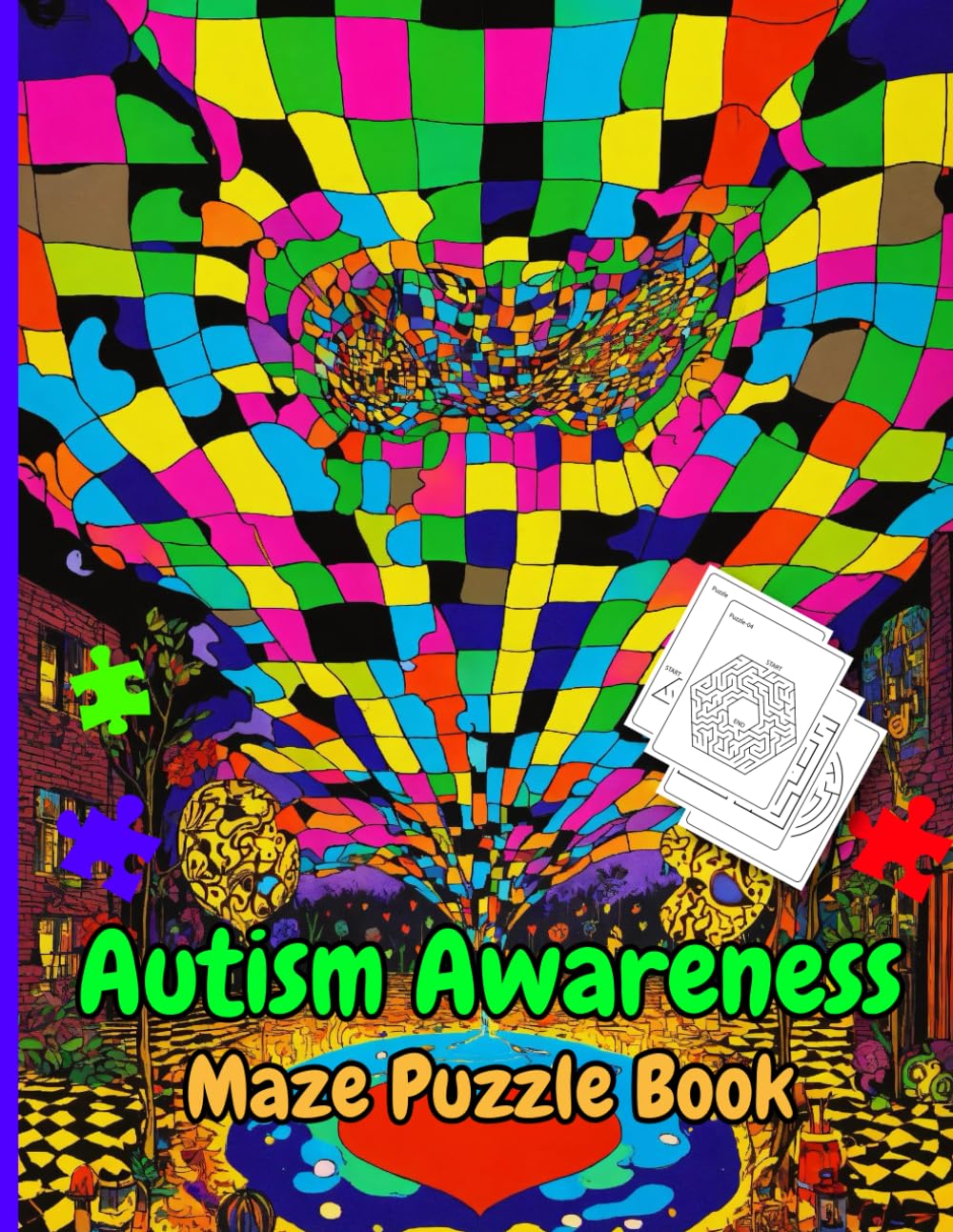 Autism Awareness Maze Puzzle Book: Maze Activity Book for Autism Kids. 50 Amazing Maze Puzzles With Solutions