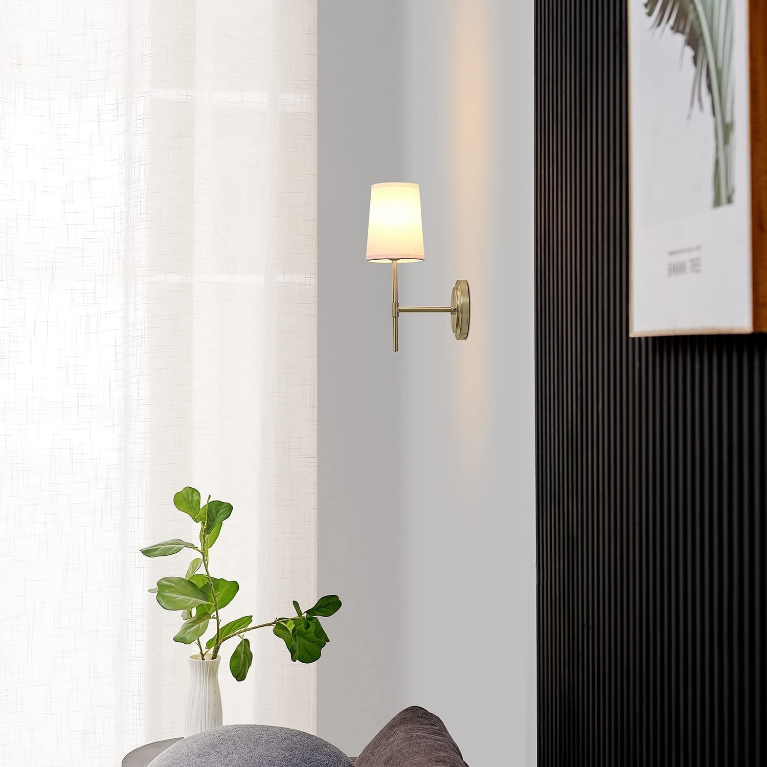 Kinkiety ścienne do salonu na baterie s, nie wymaga okablowania do instalacji do ładowania, zdalne sterowanie ściemniane, lampa wiejska do lustra w sypialni (kolor: złoty)