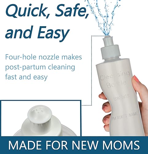 Miniatura 5 de Botella de chorro perineal [4 unidades] Recargable Posparto Lavette Lavette Limpieza Peri Wash Botella – 8oz – Nuevas Mamás o Bidé Uso