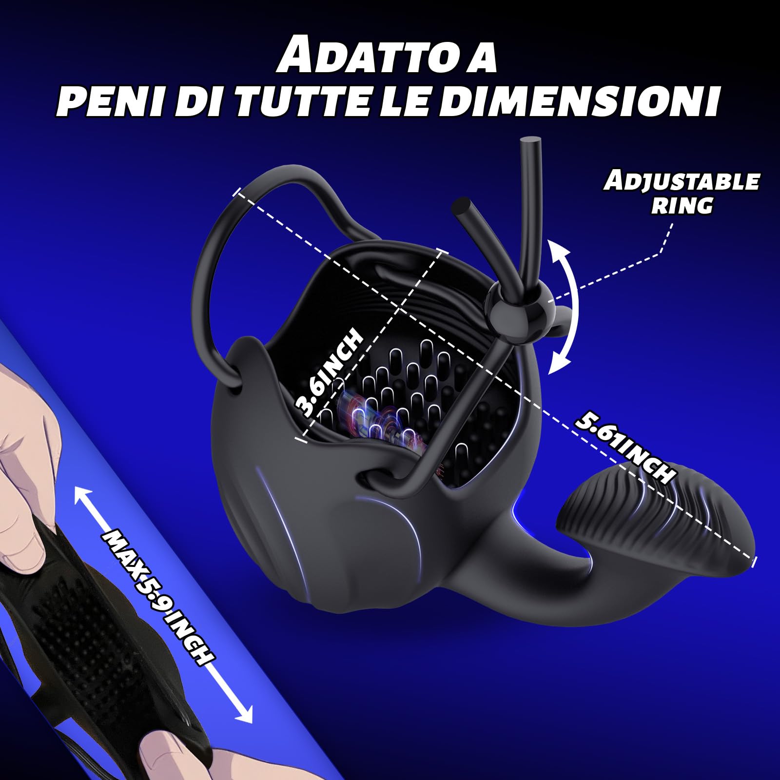App di Telecomando Prostata Vibratoreper Sextoysys Uomo, 3 in1 Addestramento in Ritardo Vibratore per Coppia Sex Toys, con 10 Vibrazioni Modalità Anello Vibrante per il pene Plug Anale